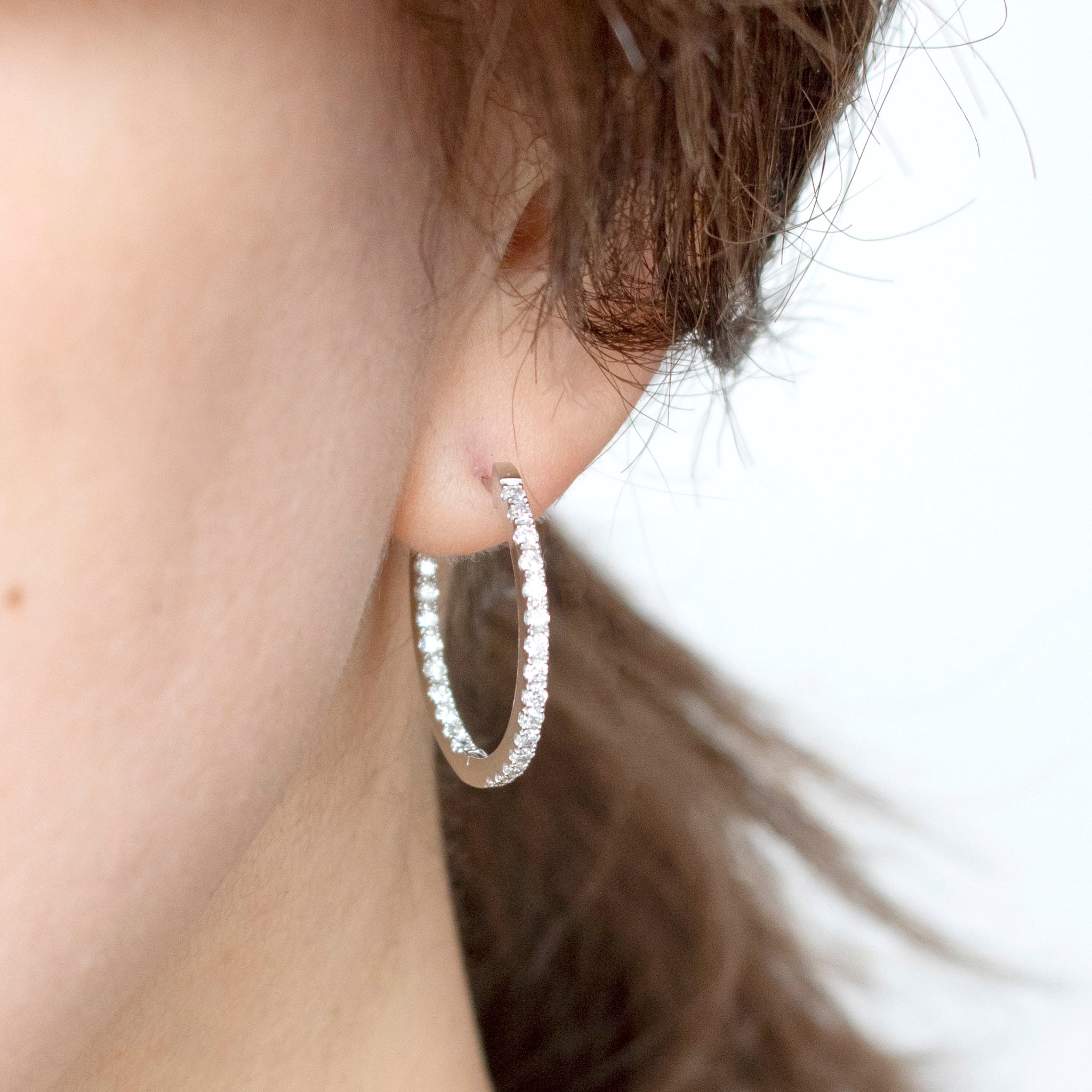 ダイヤモンド プラチナピアス(計1.0カラット/フープ/4月誕生石)《25C60125》