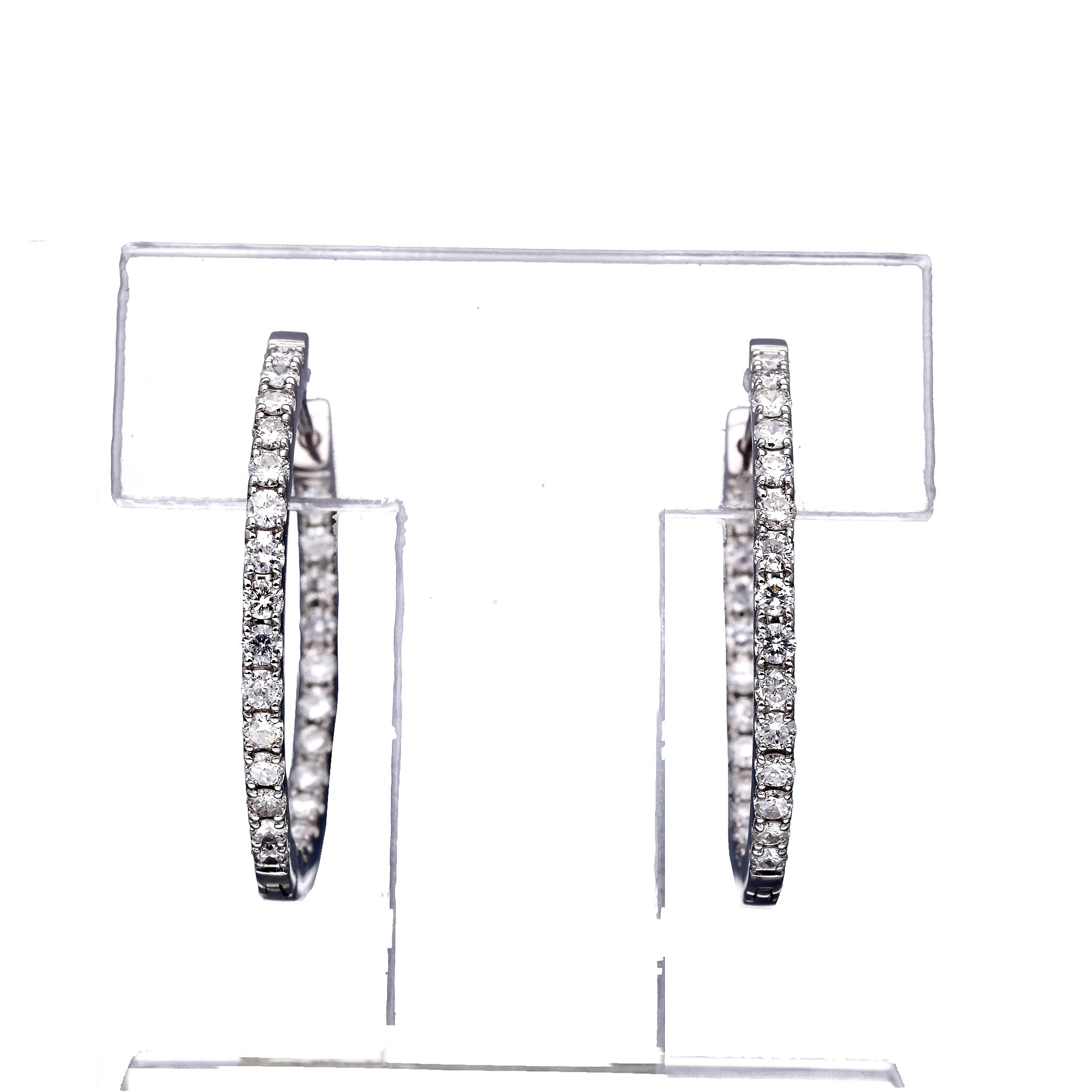 ダイヤモンド プラチナピアス(計1.0カラット/フープ/4月誕生石)《25C60125》