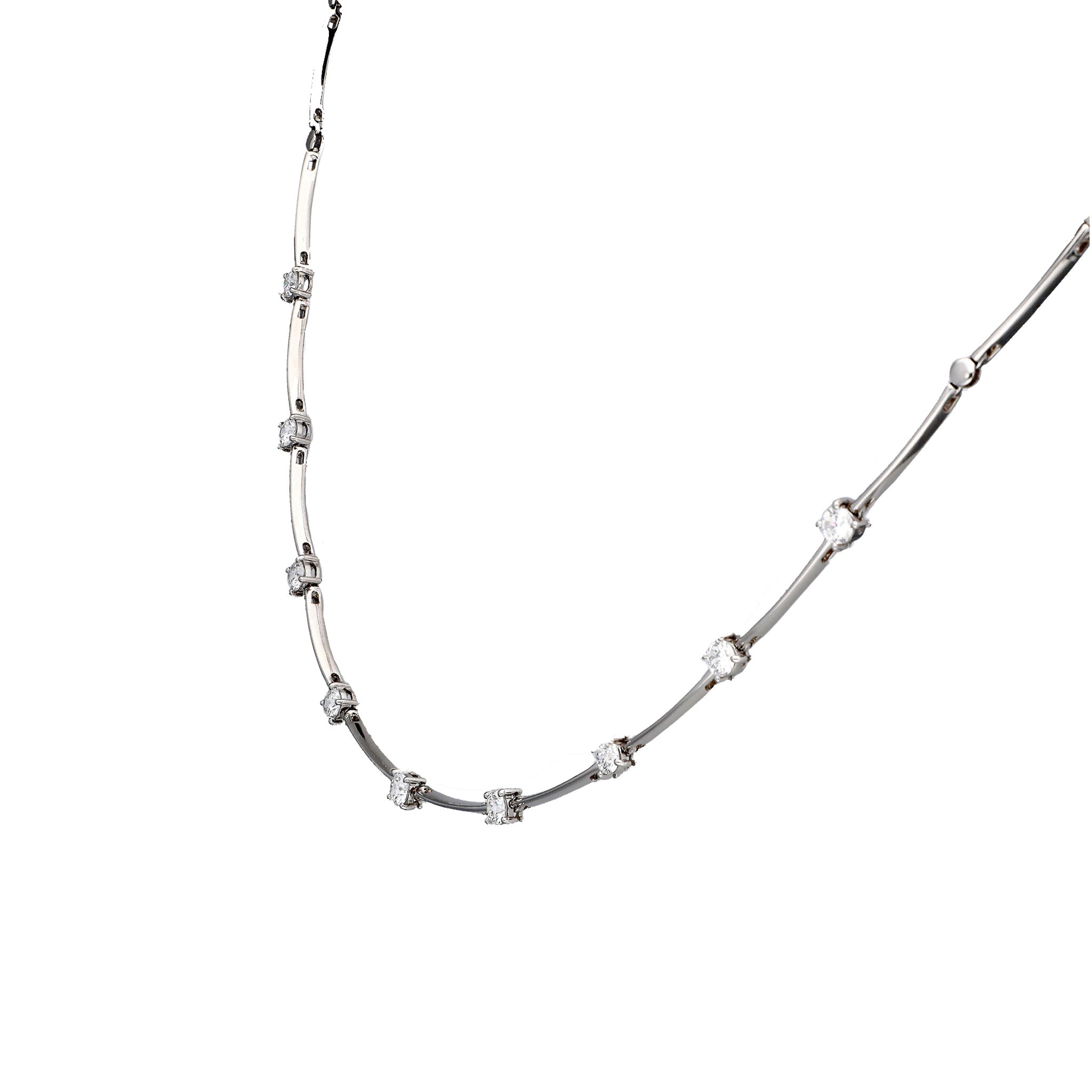 ダイヤモンド プラチナネックレス(計2.0カラット/Dカラー/SI2/GOOD/グレーディングレポート付/4月誕生石)《25C60126》