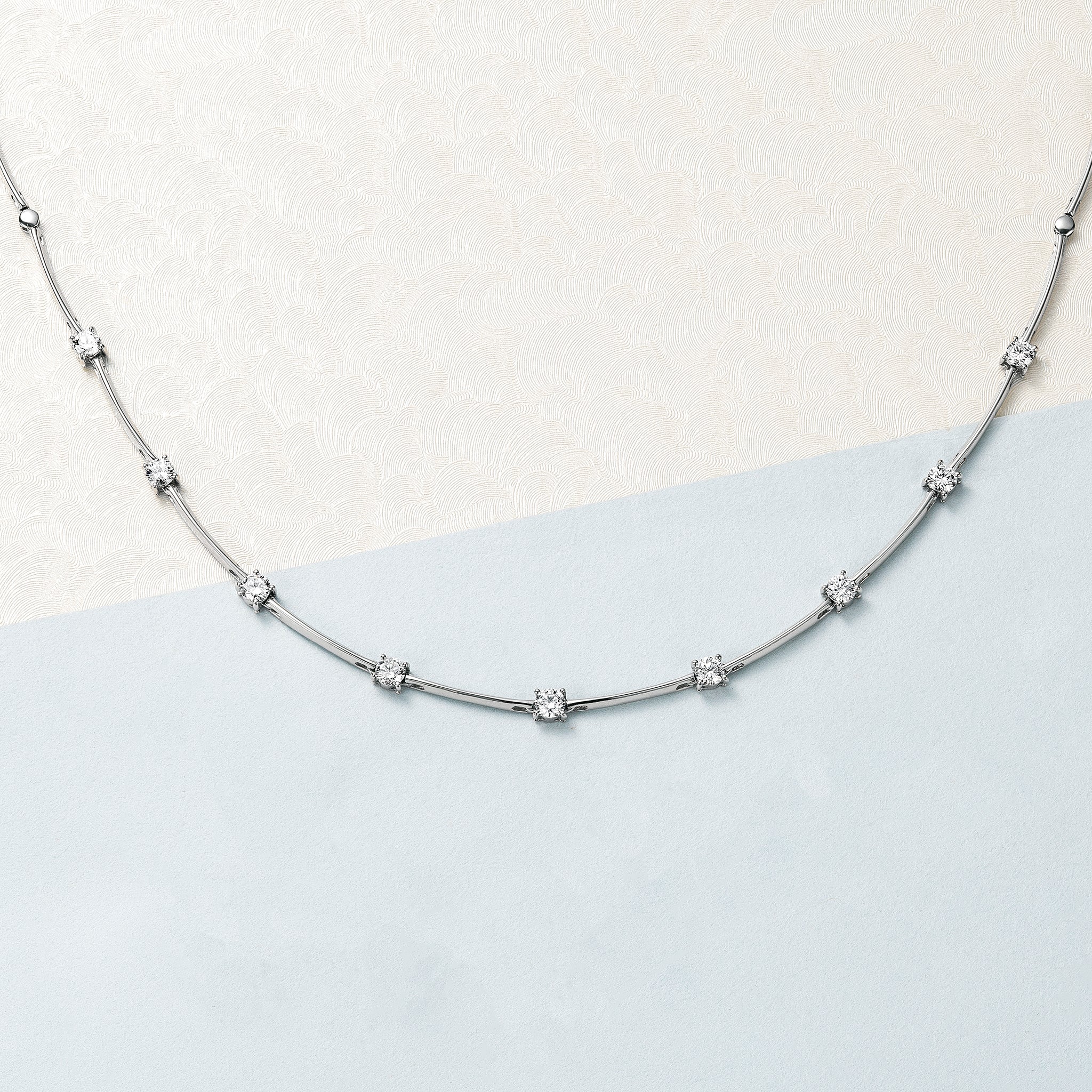 ダイヤモンド プラチナネックレス(計2.0カラット/Dカラー/SI2/GOOD/グレーディングレポート付/4月誕生石)《25C60126》