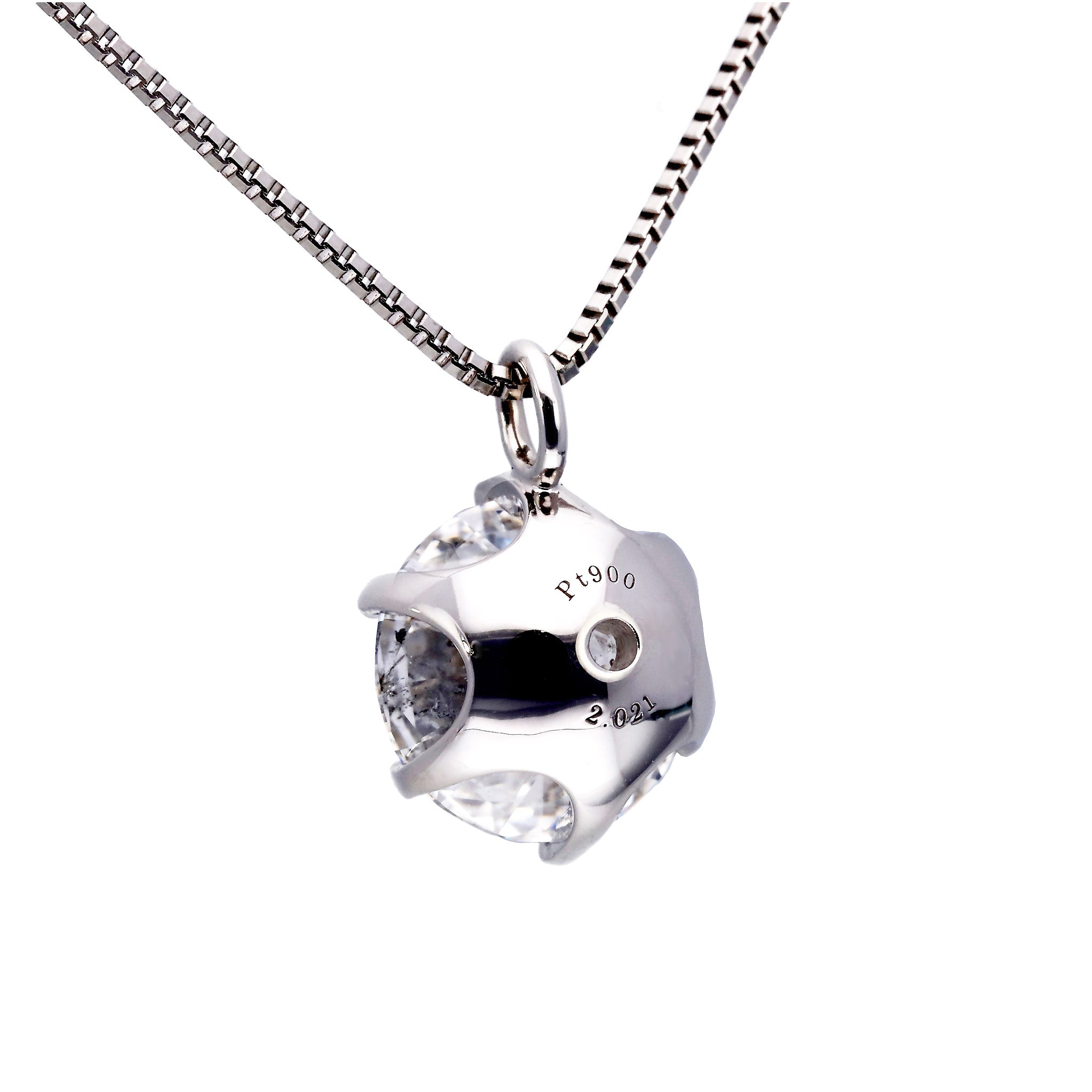 ダイヤモンド プラチナネックレス(2.0カラット/Eカラー/I1/EX/一粒/グレーディングレポート付/4月誕生石)《25C60129》