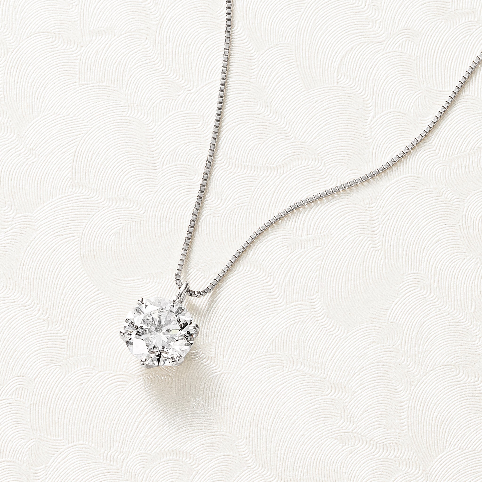 ダイヤモンド プラチナネックレス(2.0カラット/Eカラー/I1/EX/一粒/グレーディングレポート付/4月誕生石)《25C60129》