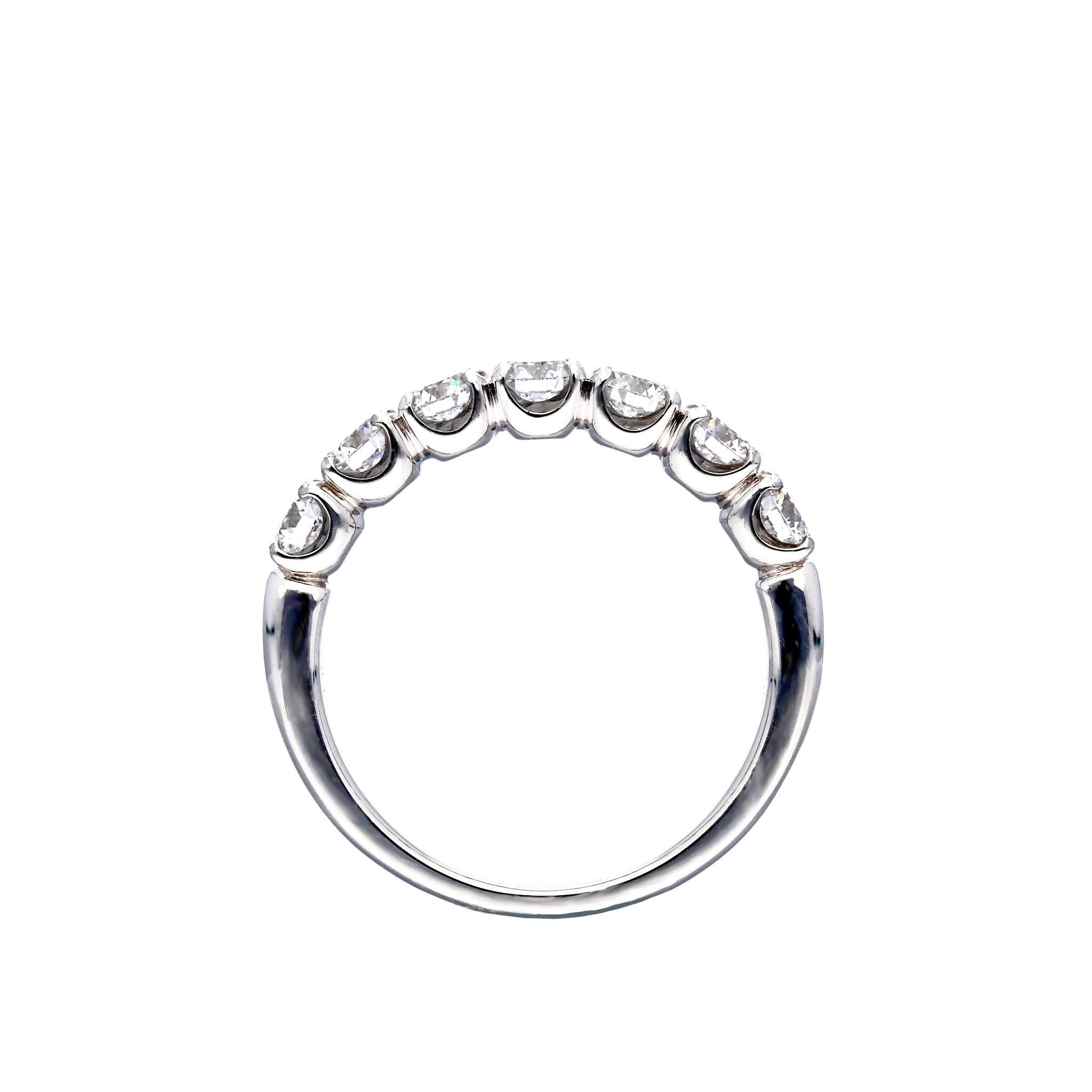 ダイヤモンド プラチナリング(計1.0カラット/Dカラー/VS2/EX/ハーフエタニティ/グレーディングレポート付/4月誕生石)《25C60130》