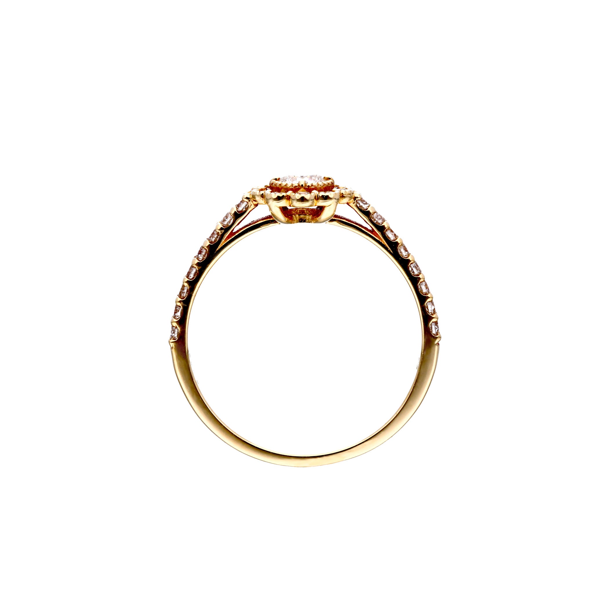 ダイヤモンド K18リング(0.15カラット/Dカラー/SI2/EX/グレーディングレポート付/4月誕生石)《25C60132》