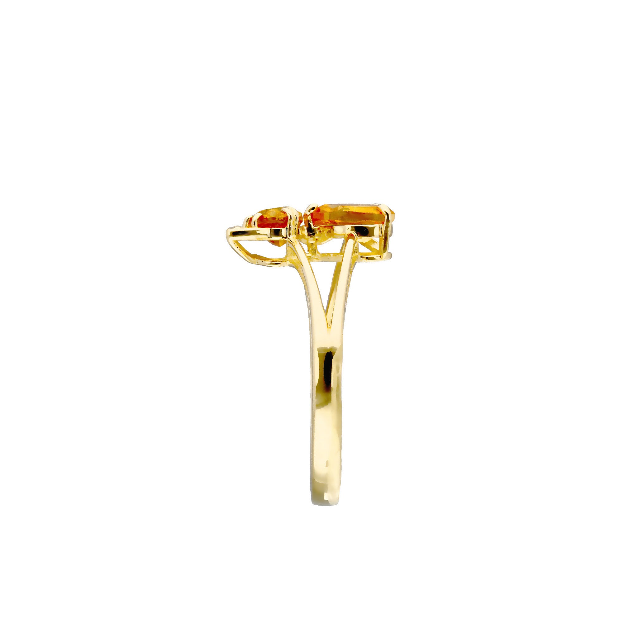 シトリン K18リング(ネコモチーフ/11月誕生石)《25C70110》