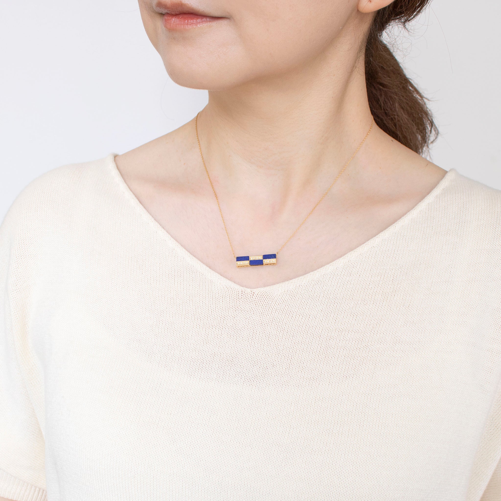 ラピスラズリ/ダイヤモンド K18ネックレス(12月誕生石)《25C70116》