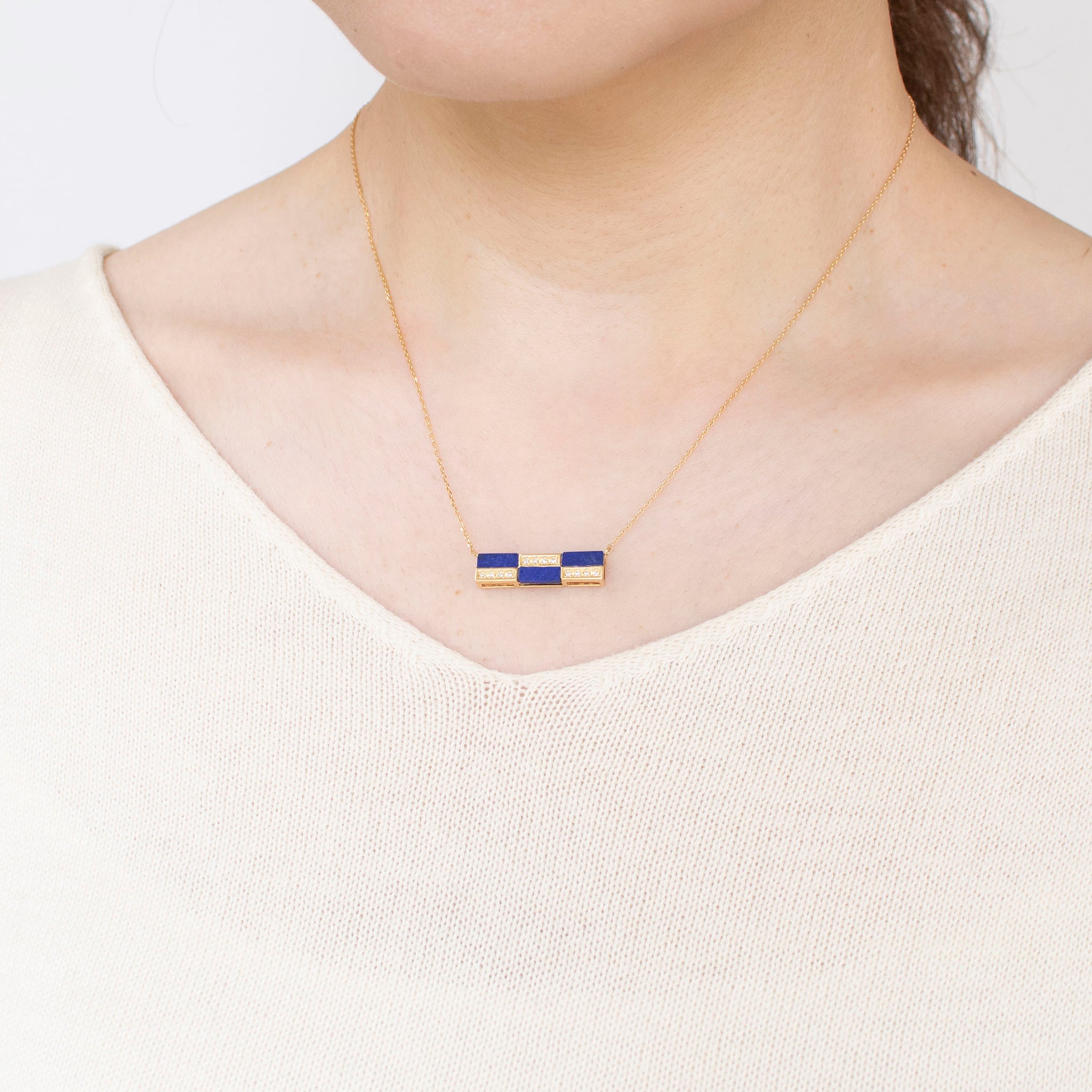 ラピスラズリ/ダイヤモンド K18ネックレス(12月誕生石)《25C70116》