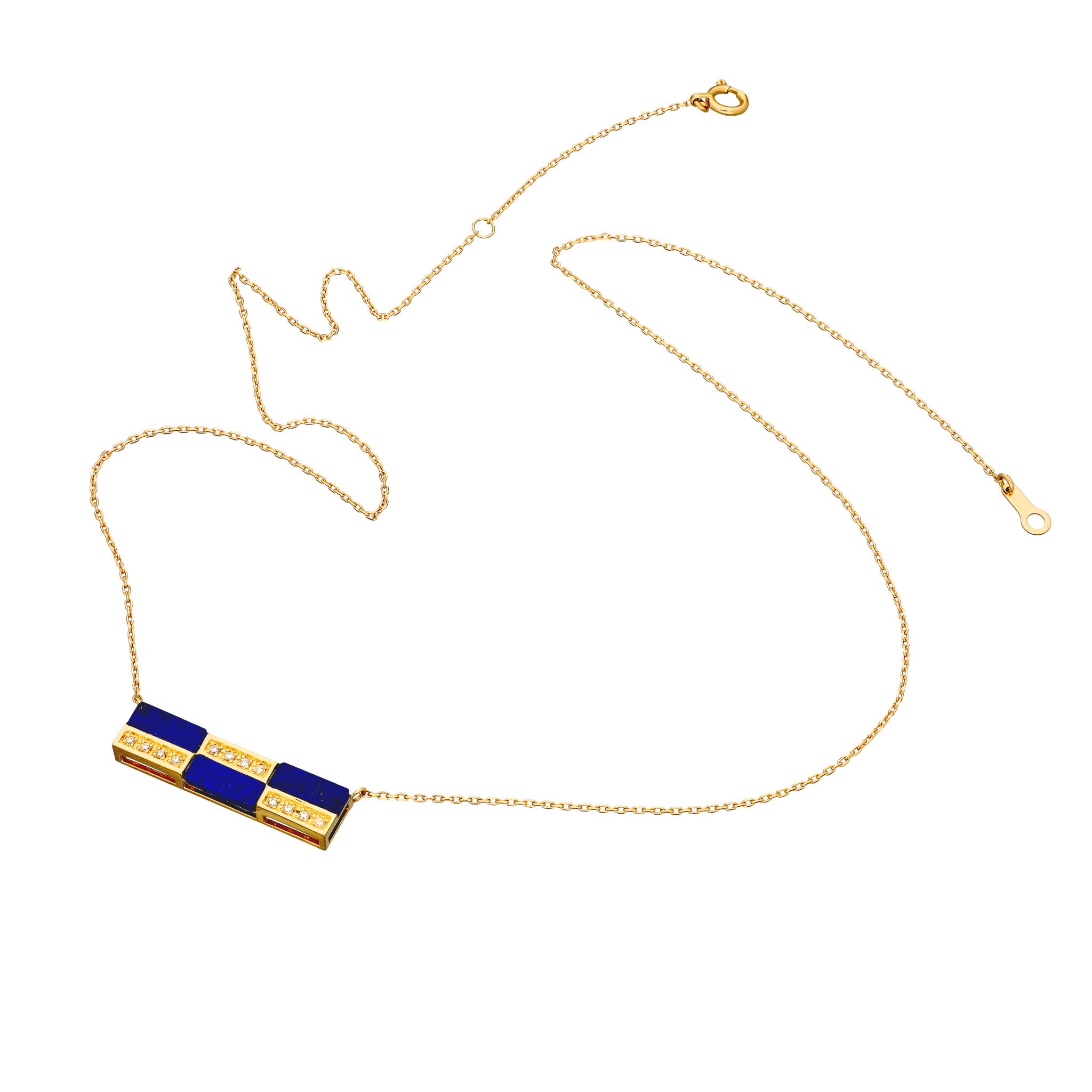 ラピスラズリ/ダイヤモンド K18ネックレス(12月誕生石)《25C70116》