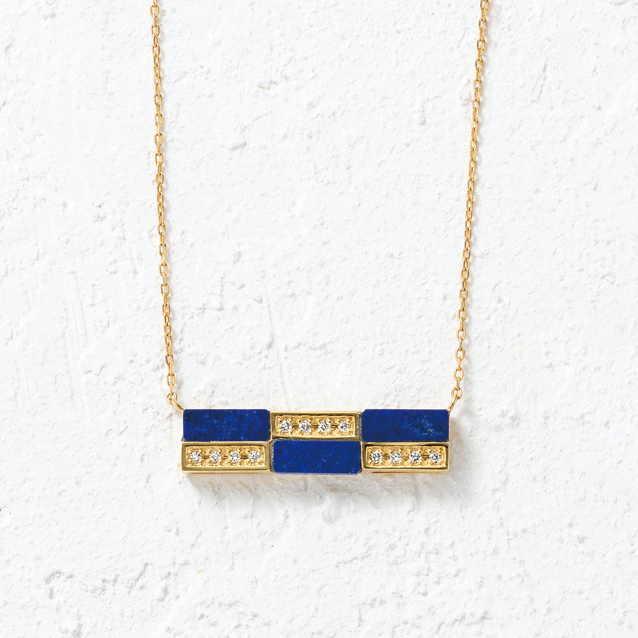 ラピスラズリ/ダイヤモンド K18ネックレス(12月誕生石)《25C70116》