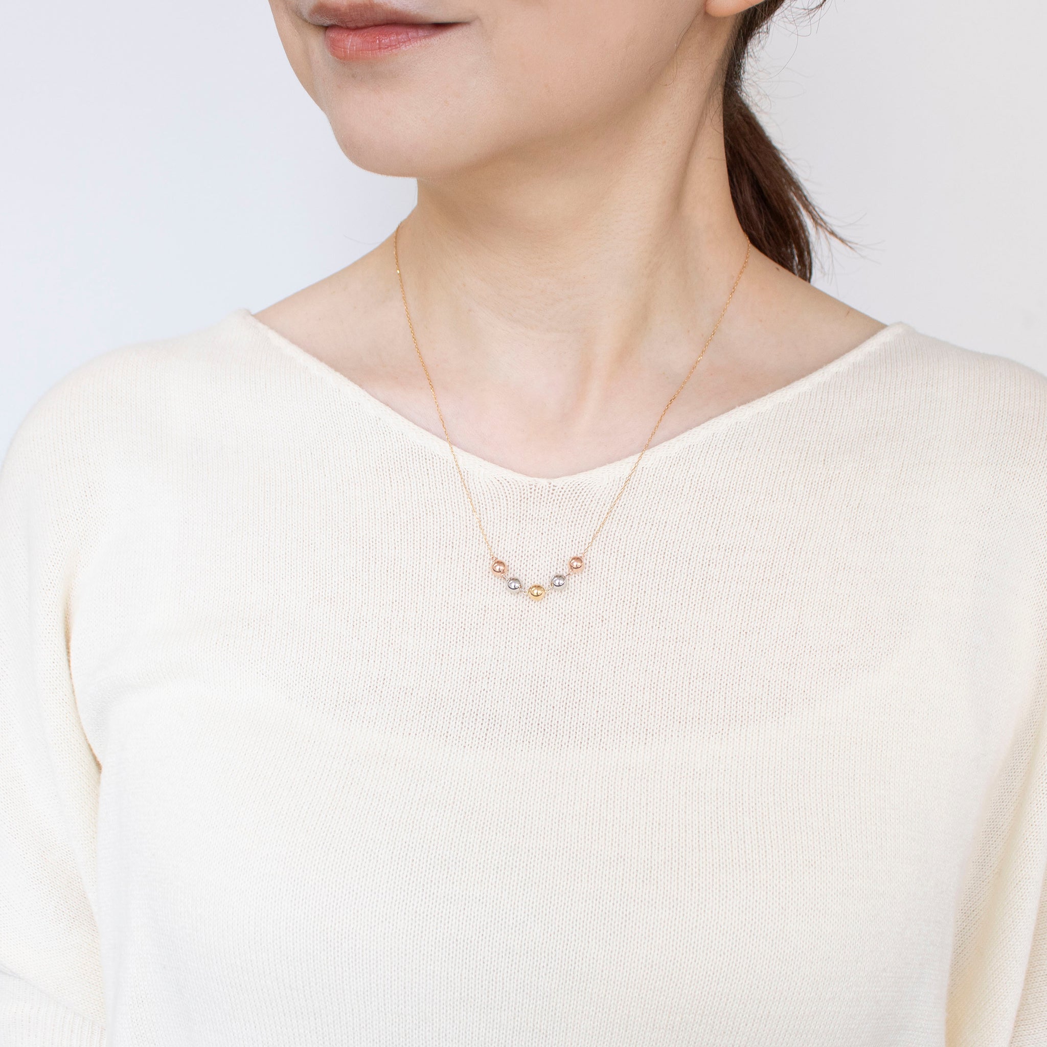 K18/プラチナネックレス(スリーカラー)《25C70117》