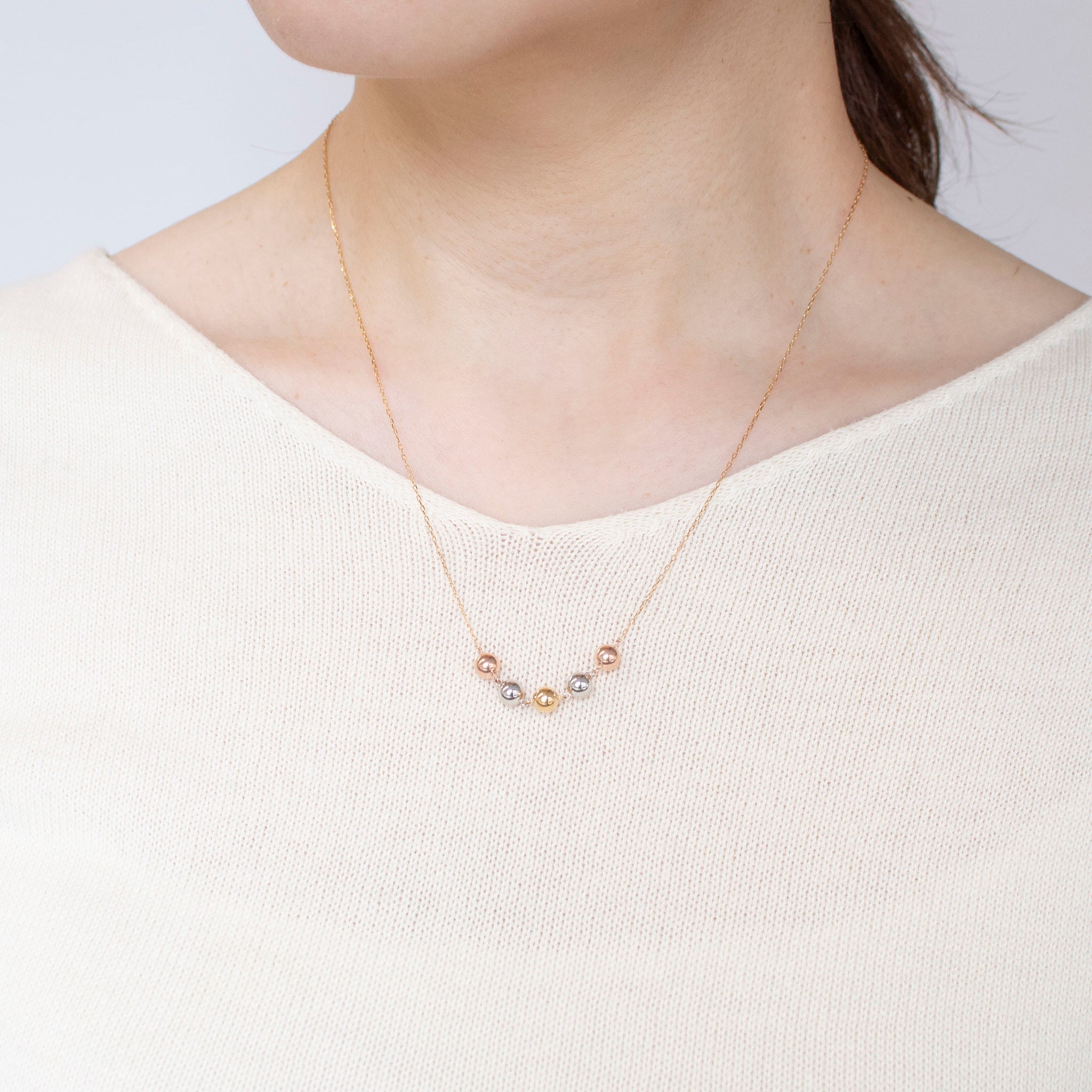 K18/プラチナネックレス(スリーカラー)《25C70117》