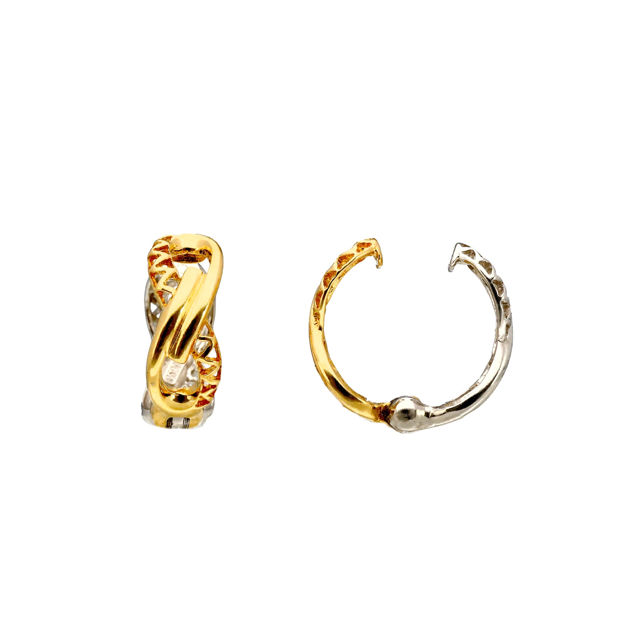 K10イヤリング(ピアリング/リバーシブル/コンビカラー)《25C70125》