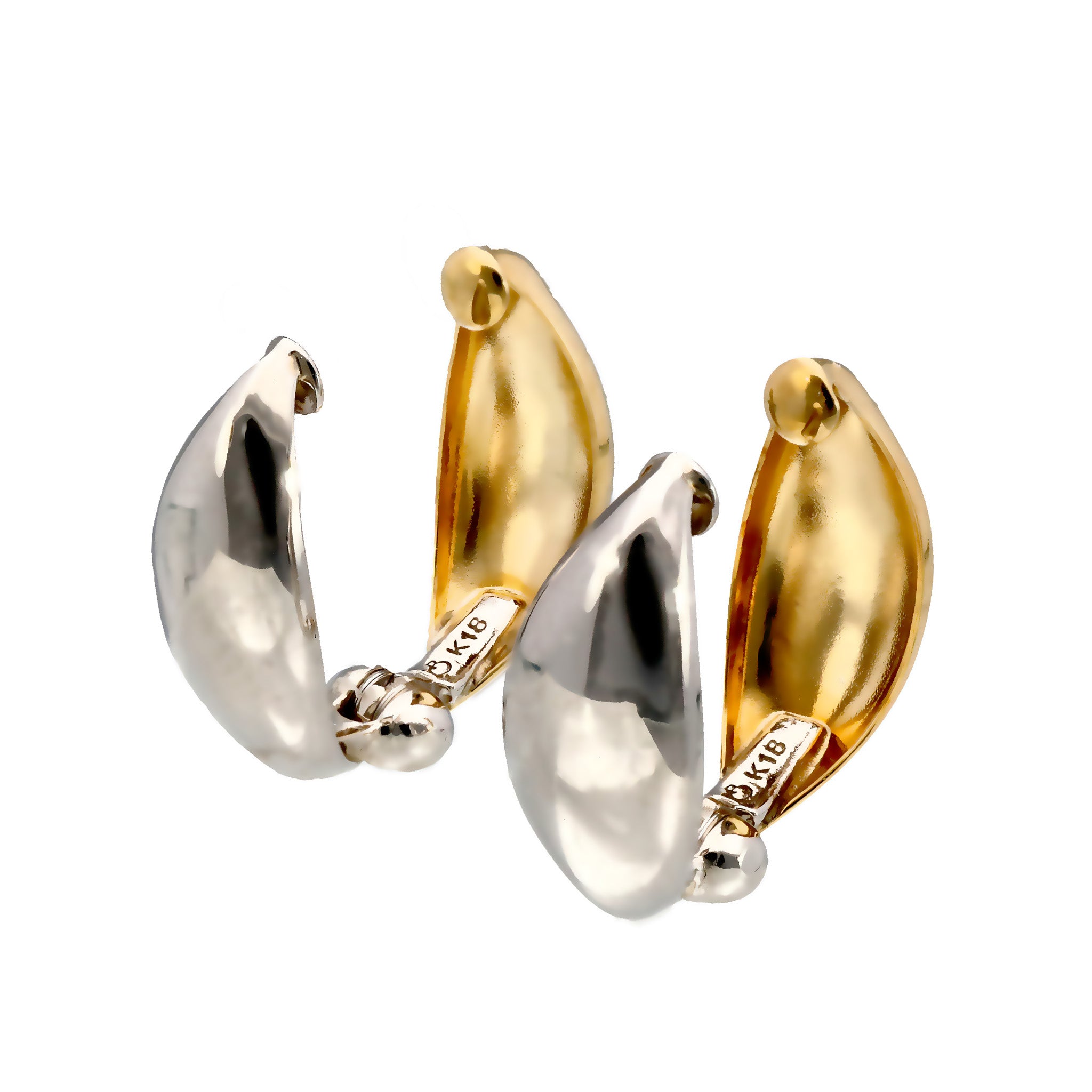 K10イヤリング(ピアリング/リバーシブル/コンビカラー)《25C70128》