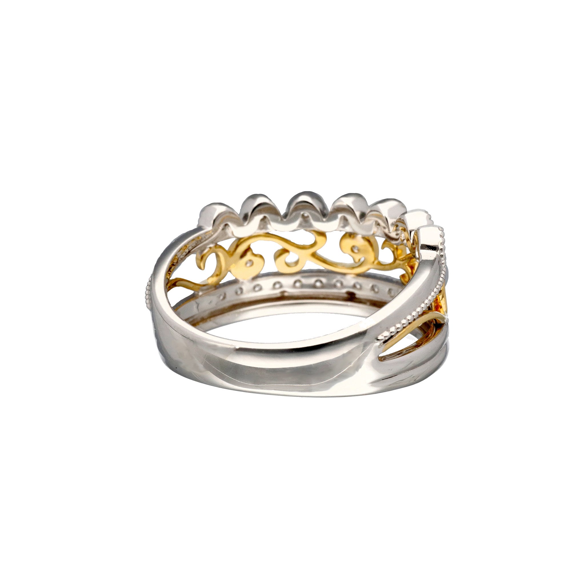 ダイヤモンド プラチナ/K18リング(コンビカラー/4月誕生石/鑑別書付)《25C80101》