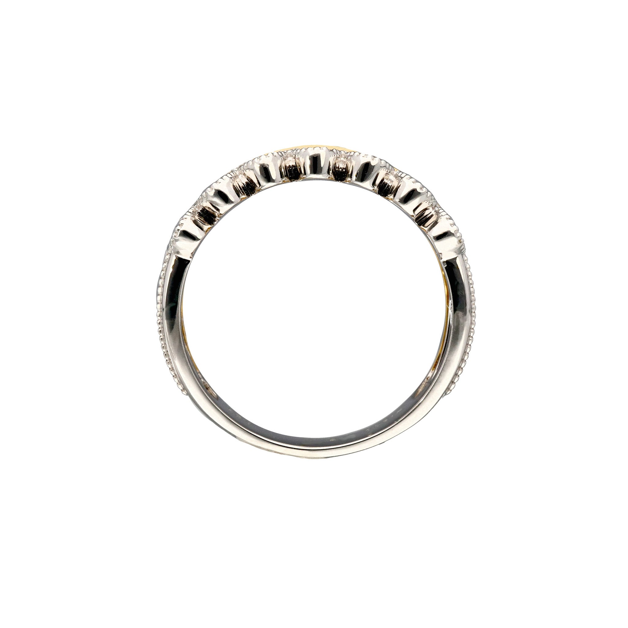 ダイヤモンド プラチナ/K18リング(コンビカラー/4月誕生石/鑑別書付)《25C80102》