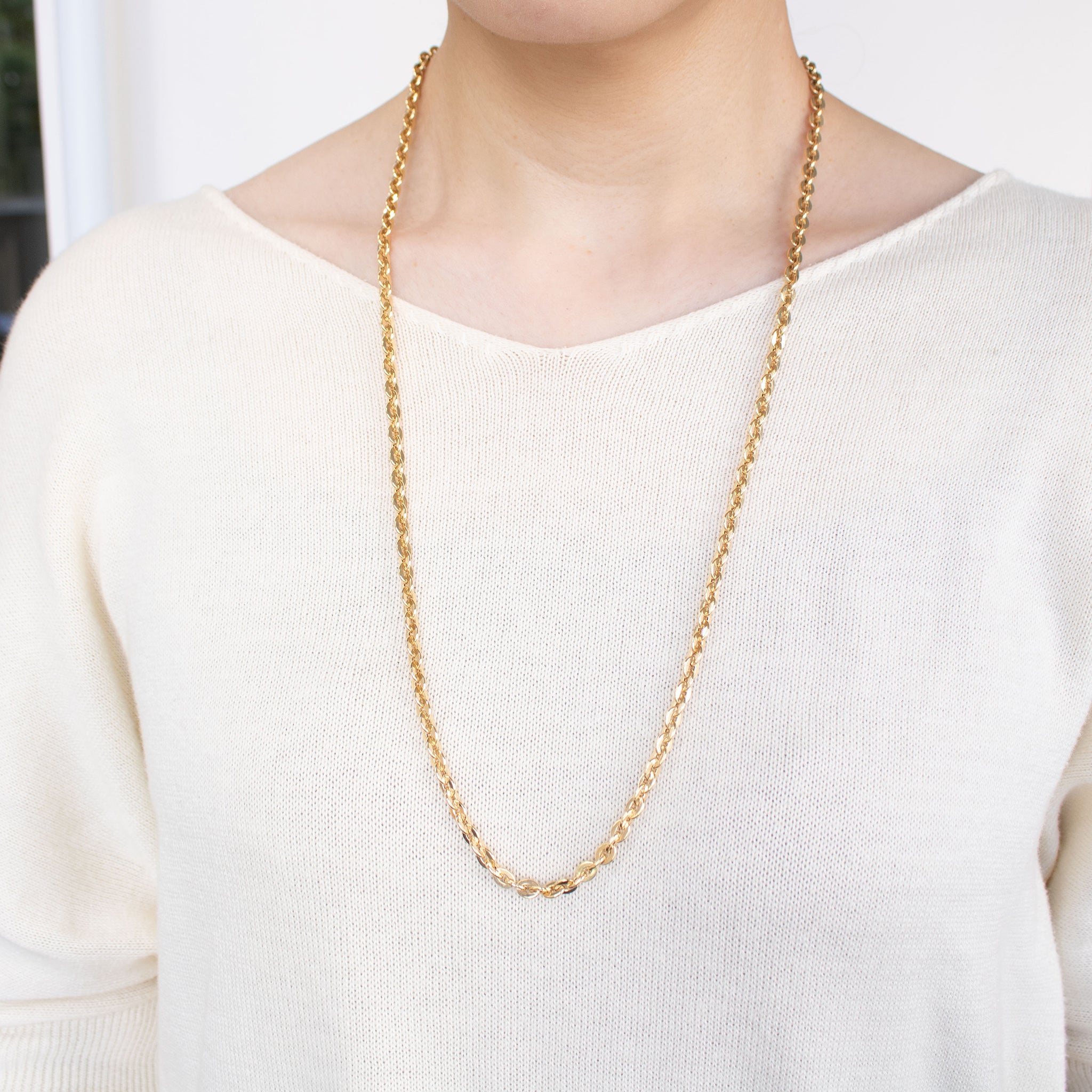 【限定1点】K18ネックレス(ロング/70cm)《25C80105》