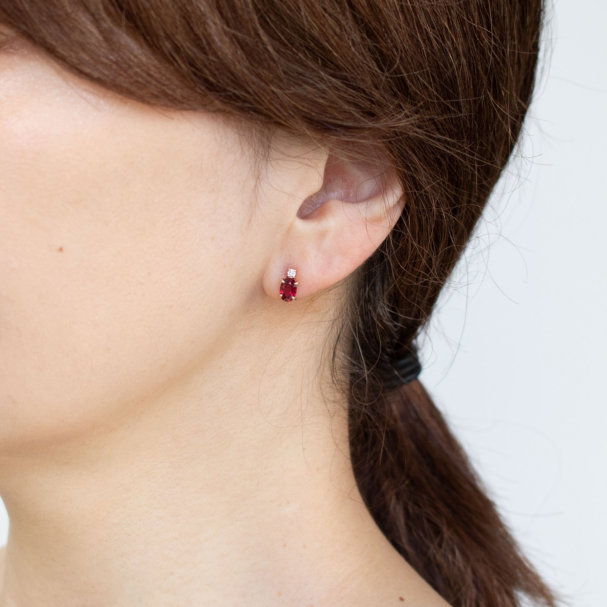 【限定1点】ルビー/ダイヤモンド K18ピアス(ノーヒート/非加熱/ピジョンブラッド/7月誕生石/鑑別書付)《25C80110》