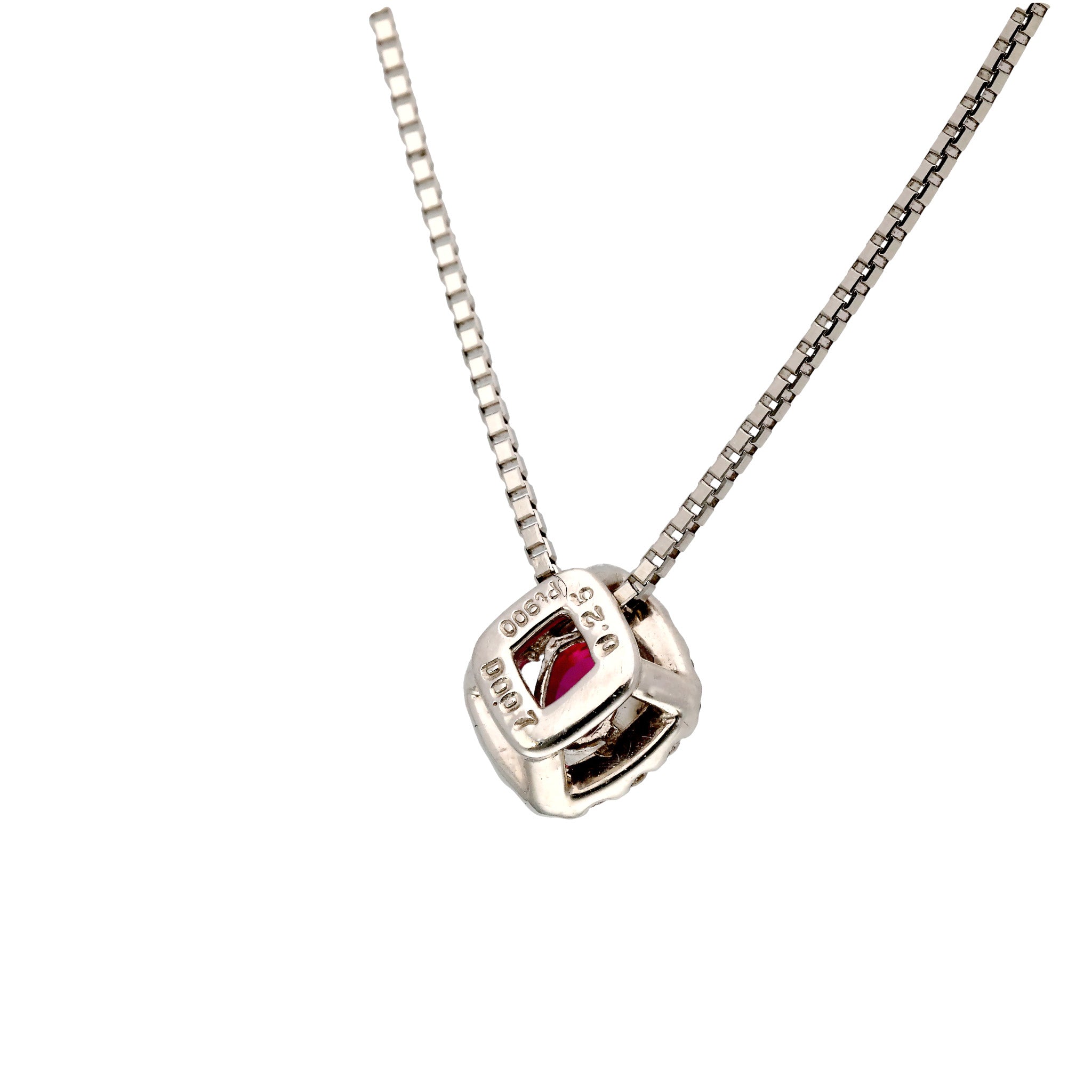 【限定1点】ルビー/ダイヤモンド プラチナネックレス(ノーヒート/非加熱/ピジョンブラッド/7月誕生石/鑑別書付)《25C80113》