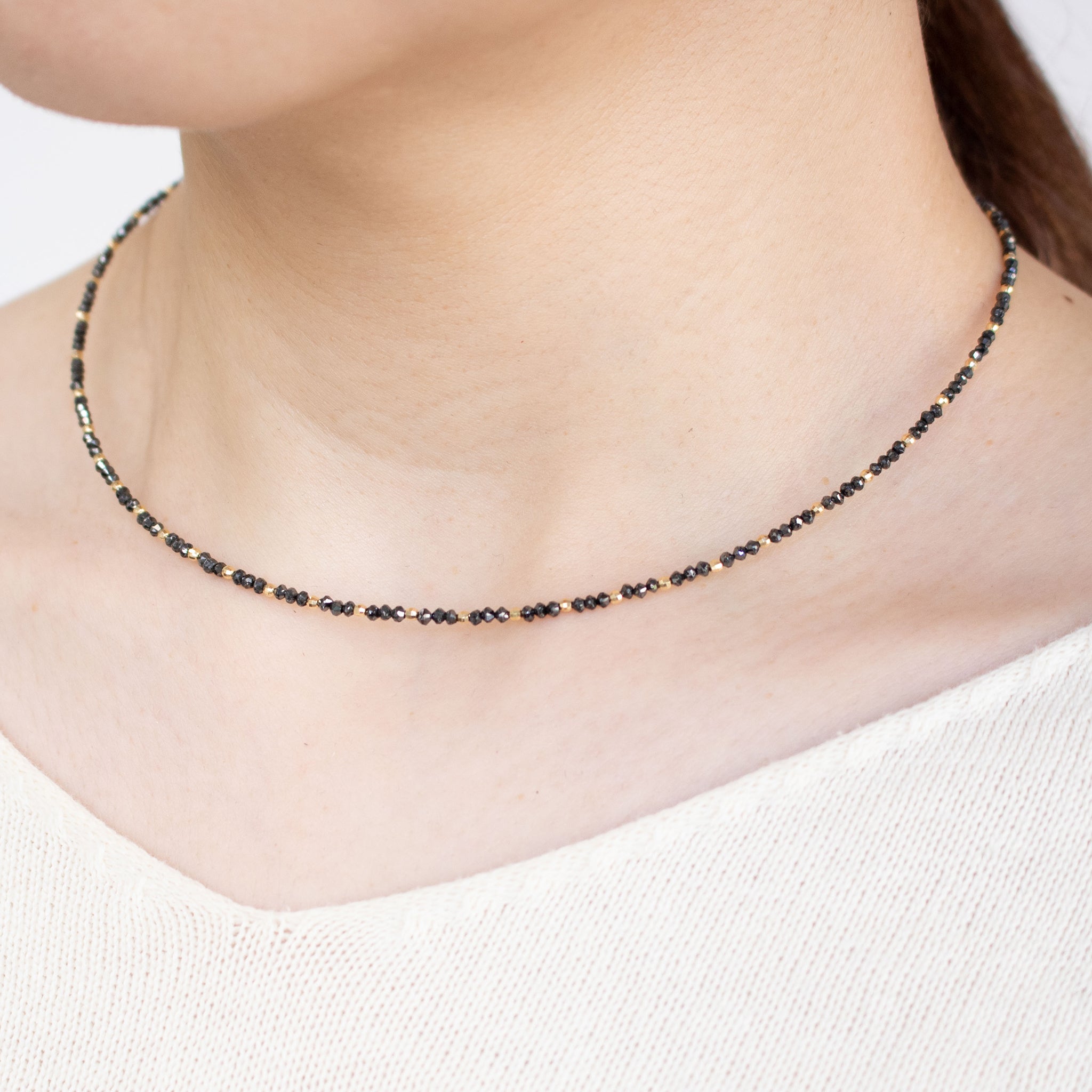 ブラックダイヤモンド K18ネックレス(計8.00カラット/4月誕生石)《25C80114》