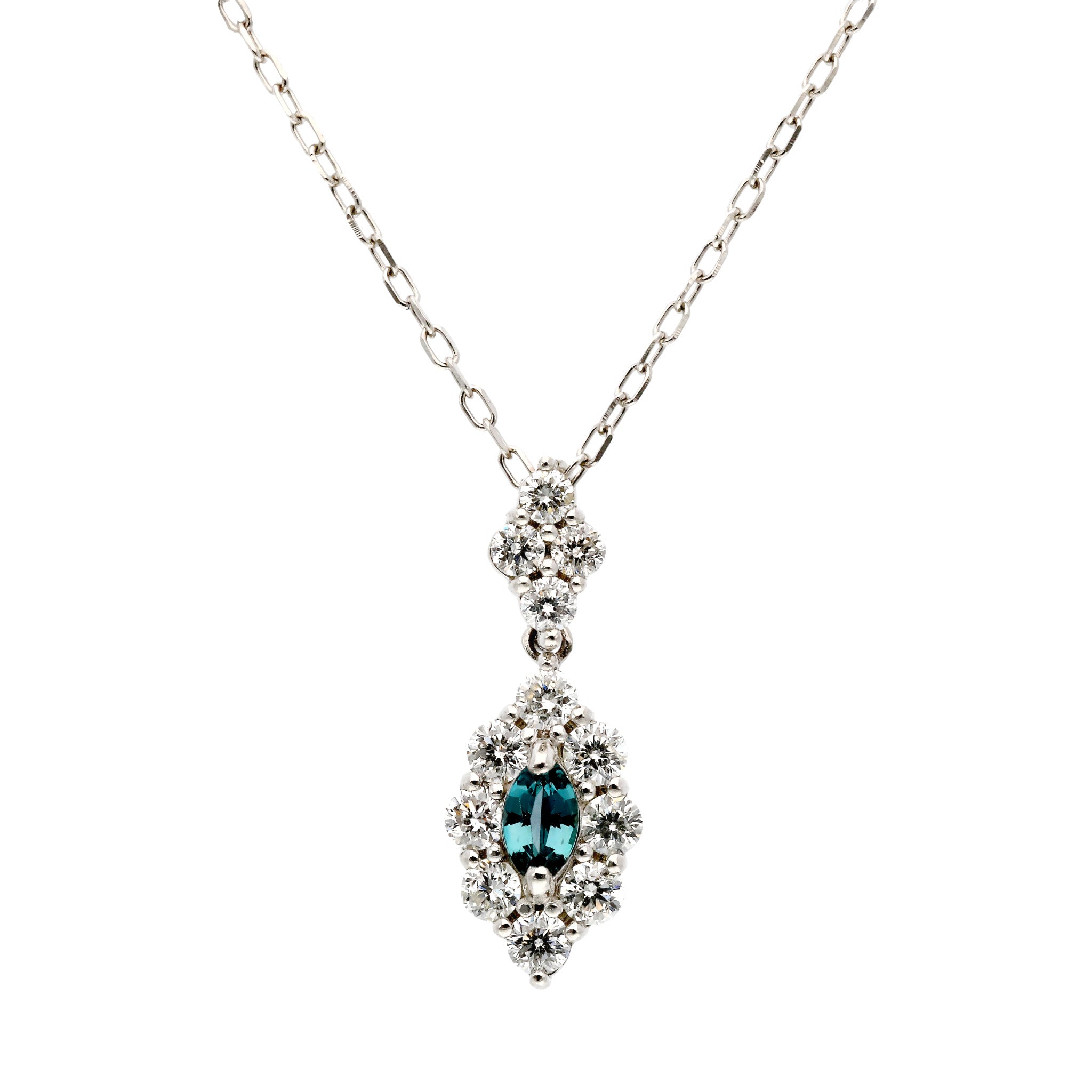 アレキサンドライト/ダイヤモンド プラチナネックレス(6月誕生石)《25C80115》