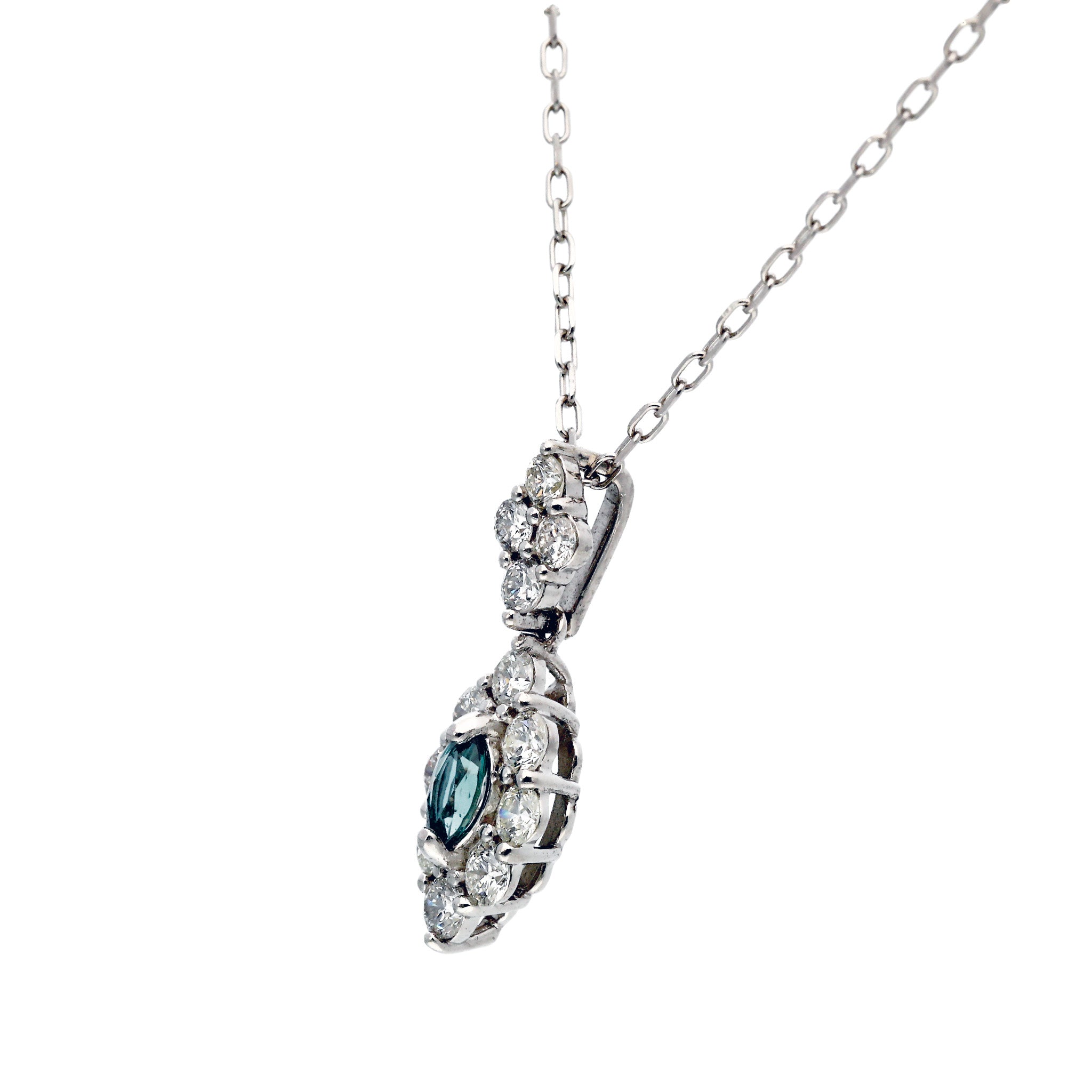 アレキサンドライト/ダイヤモンド プラチナネックレス(6月誕生石)《25C80115》