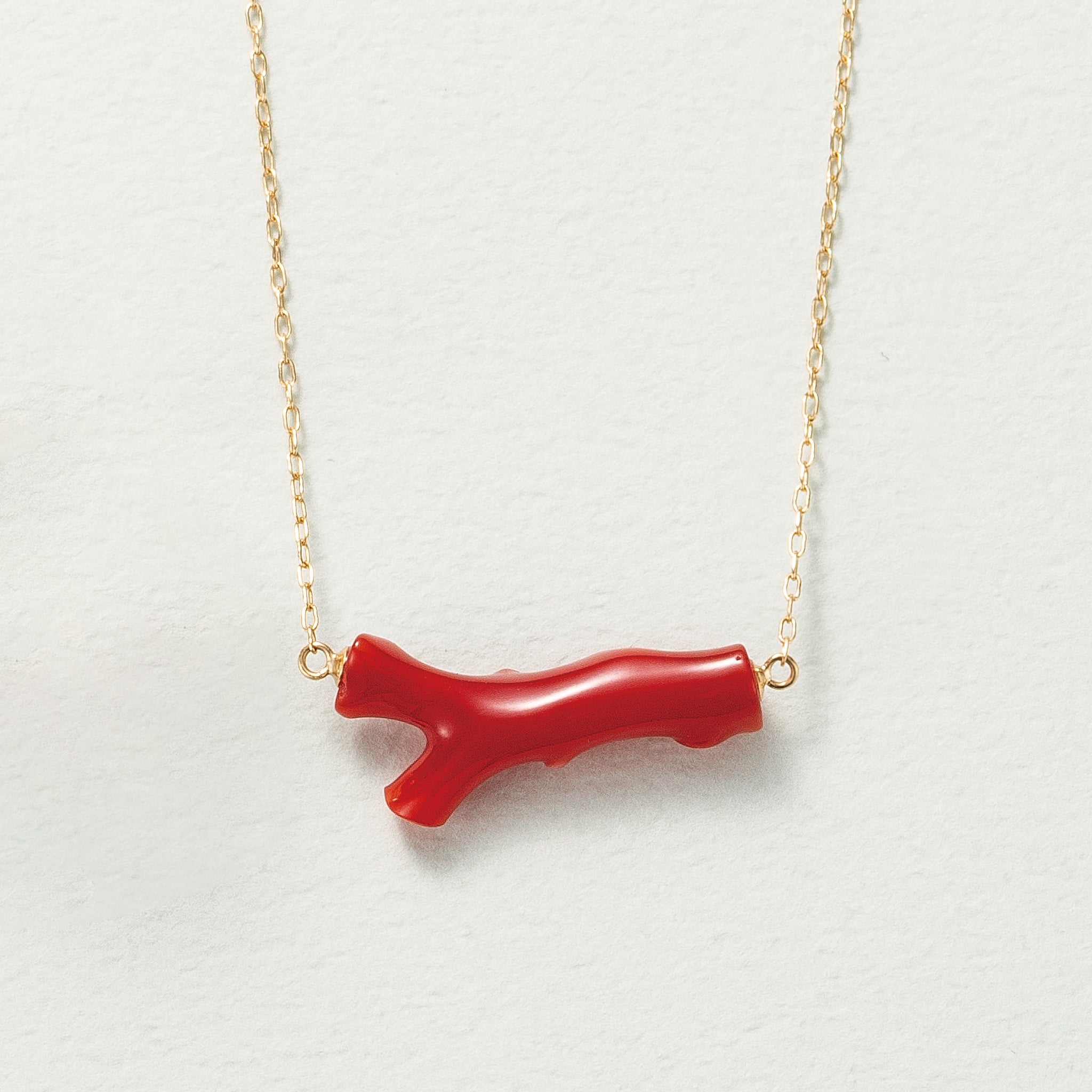 珊瑚(さんご) K18ネックレス(3月誕生石)《25C80118》