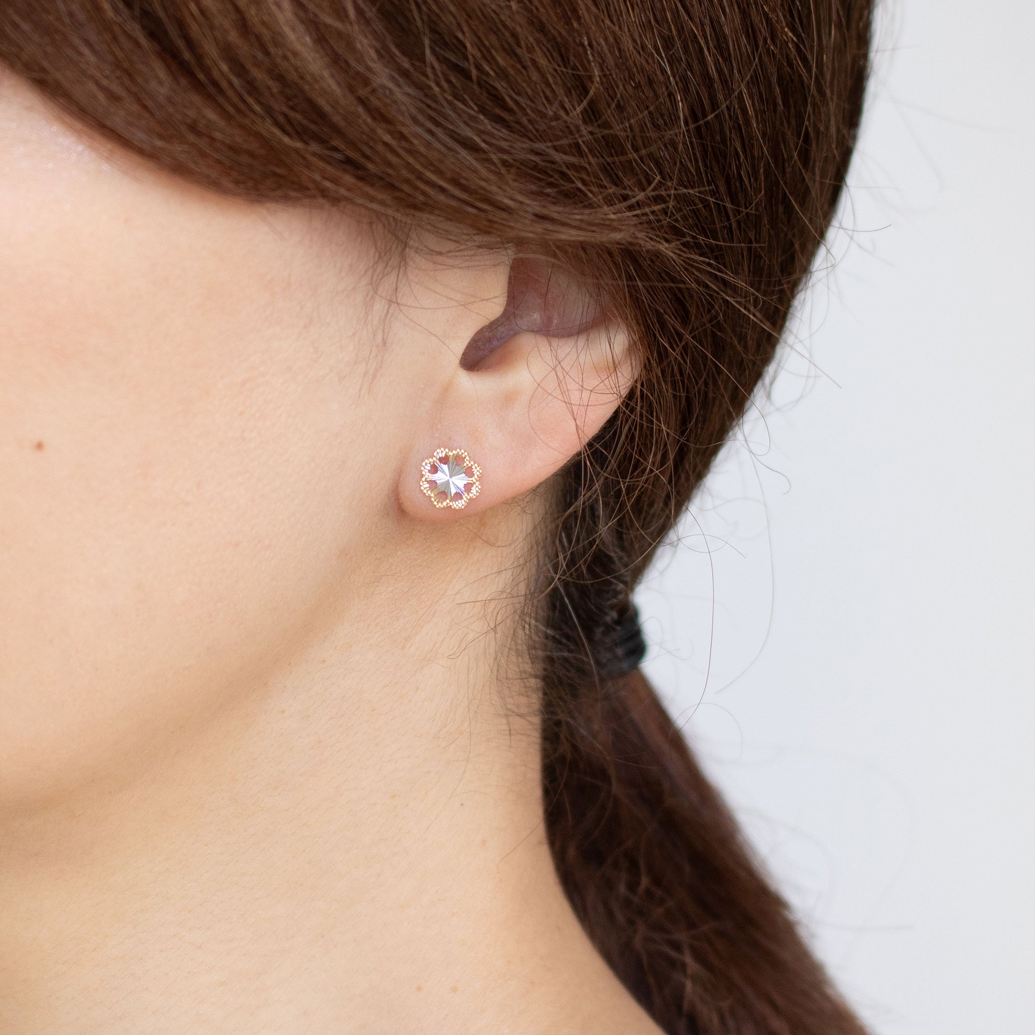 K18ピアス(コンビカラー/フラワーモチーフ)《25C80121》