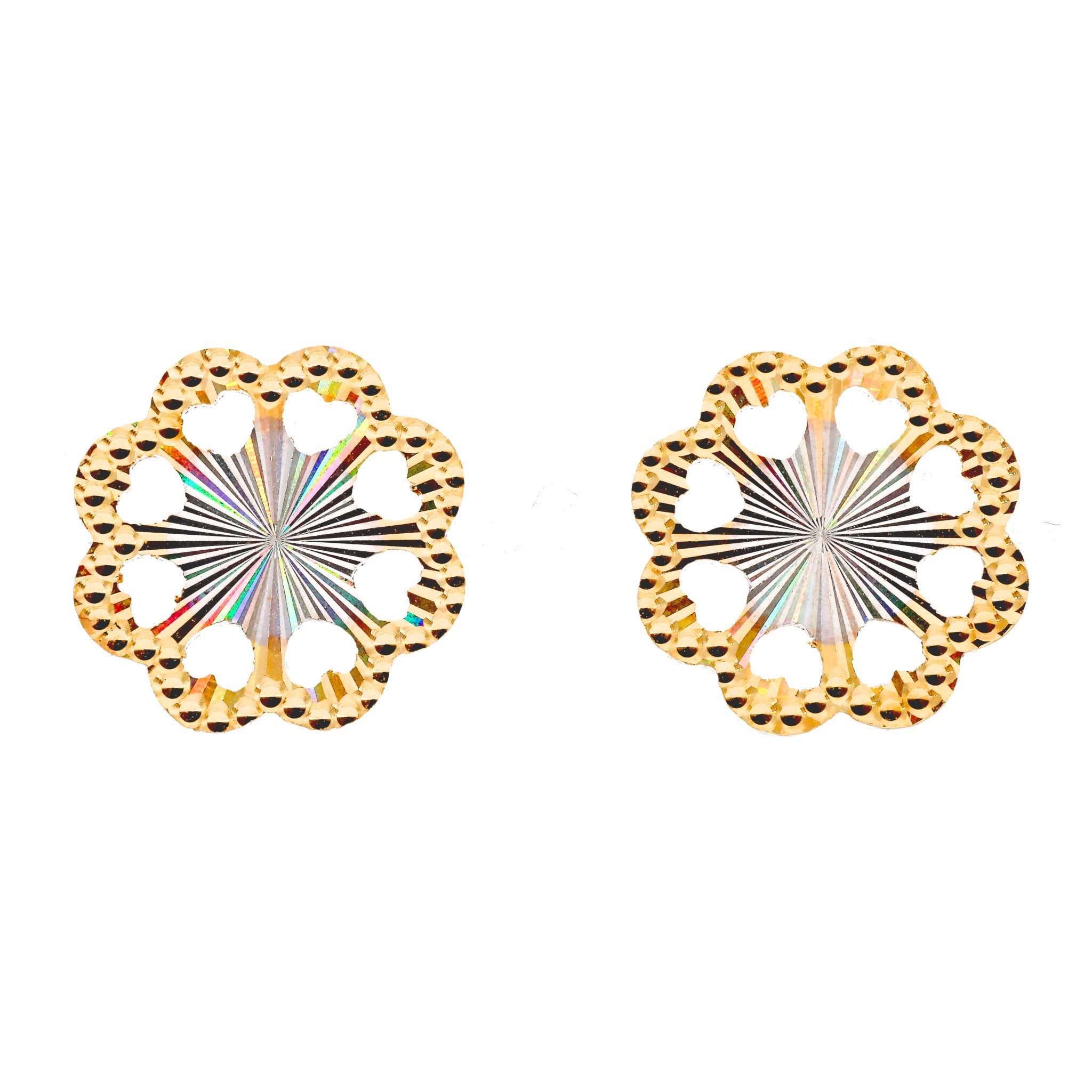 K18ピアス(コンビカラー/フラワーモチーフ)《25C80121》