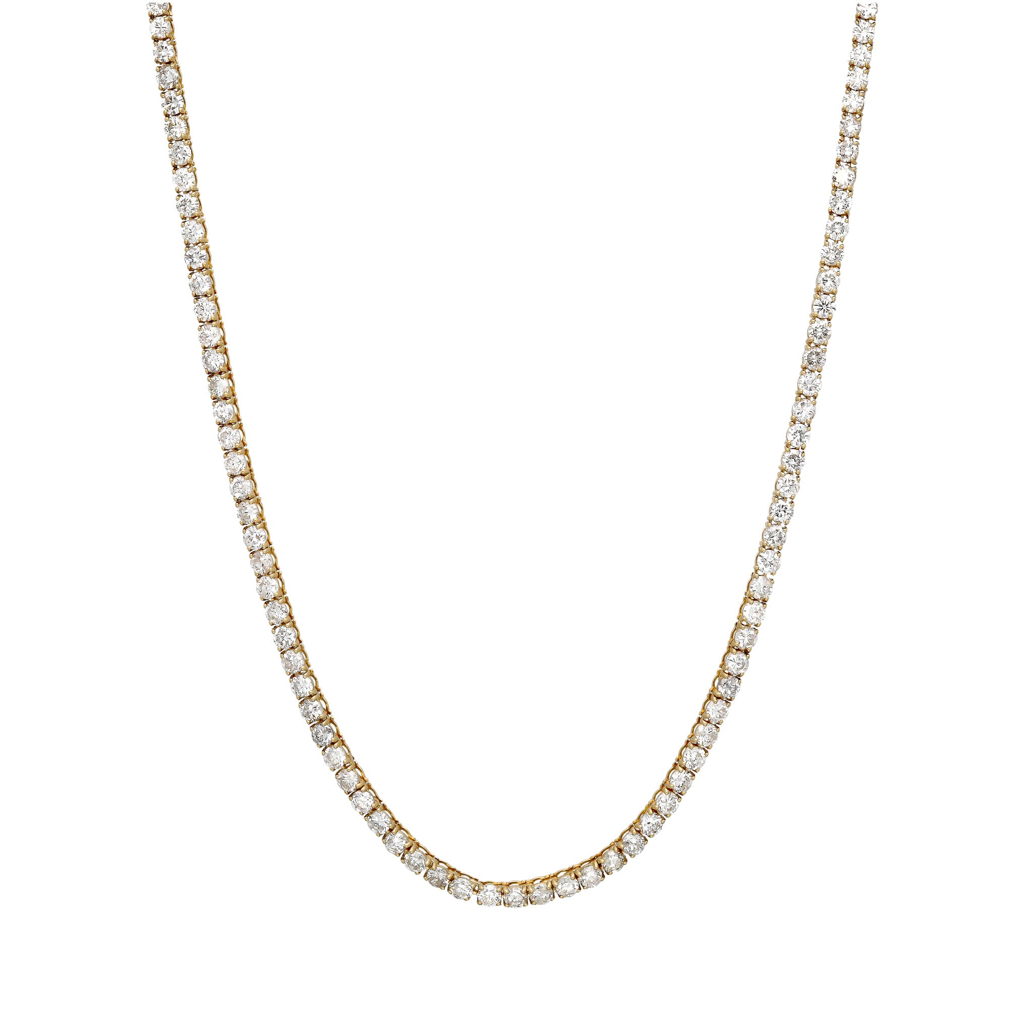 【限定1点】ダイヤモンド K18ネックレス(計10.0カラット/テニス/鑑別書付/4月誕生石)《25C80124》