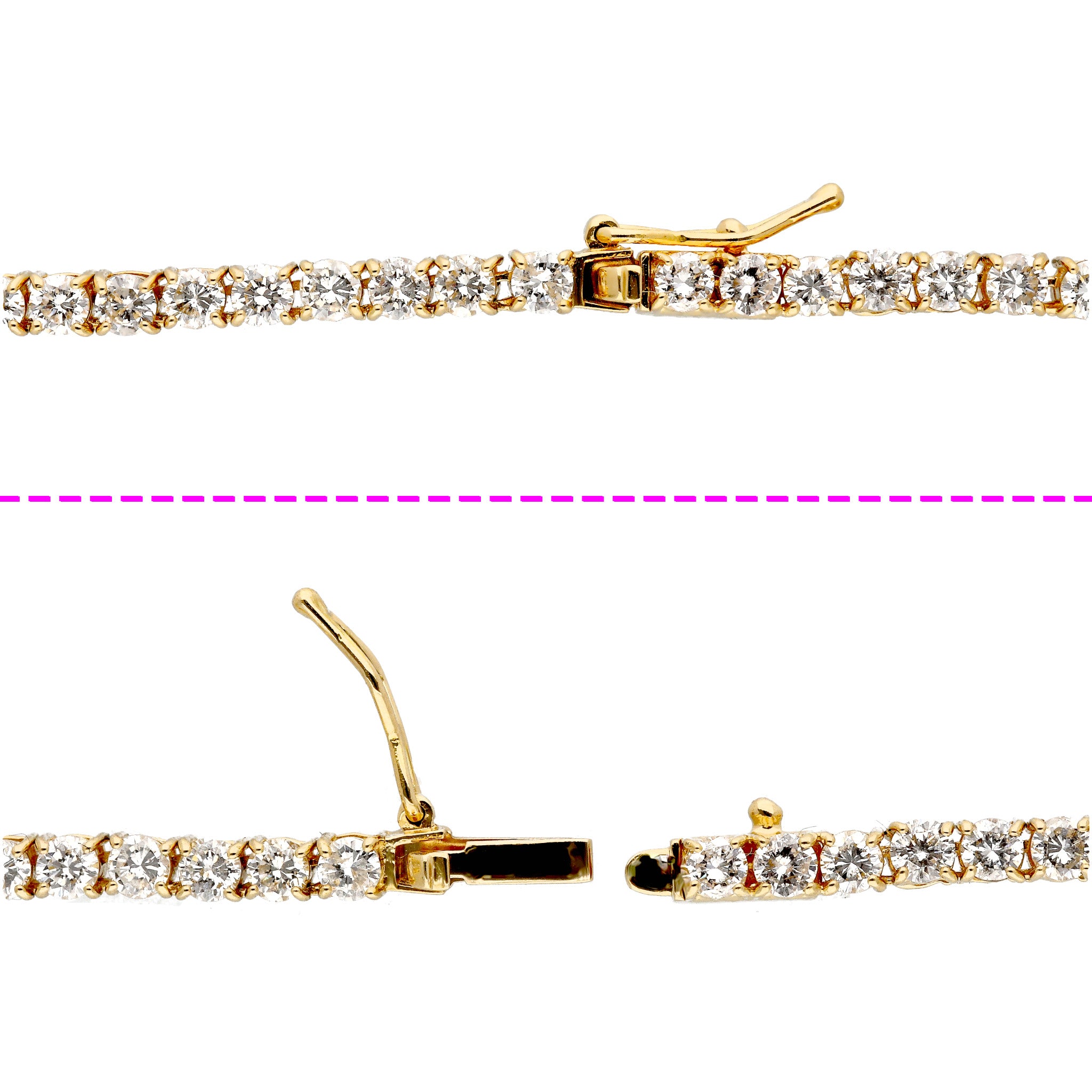 【限定1点】ダイヤモンド K18ネックレス(計10.0カラット/テニス/鑑別書付/4月誕生石)《25C80124》