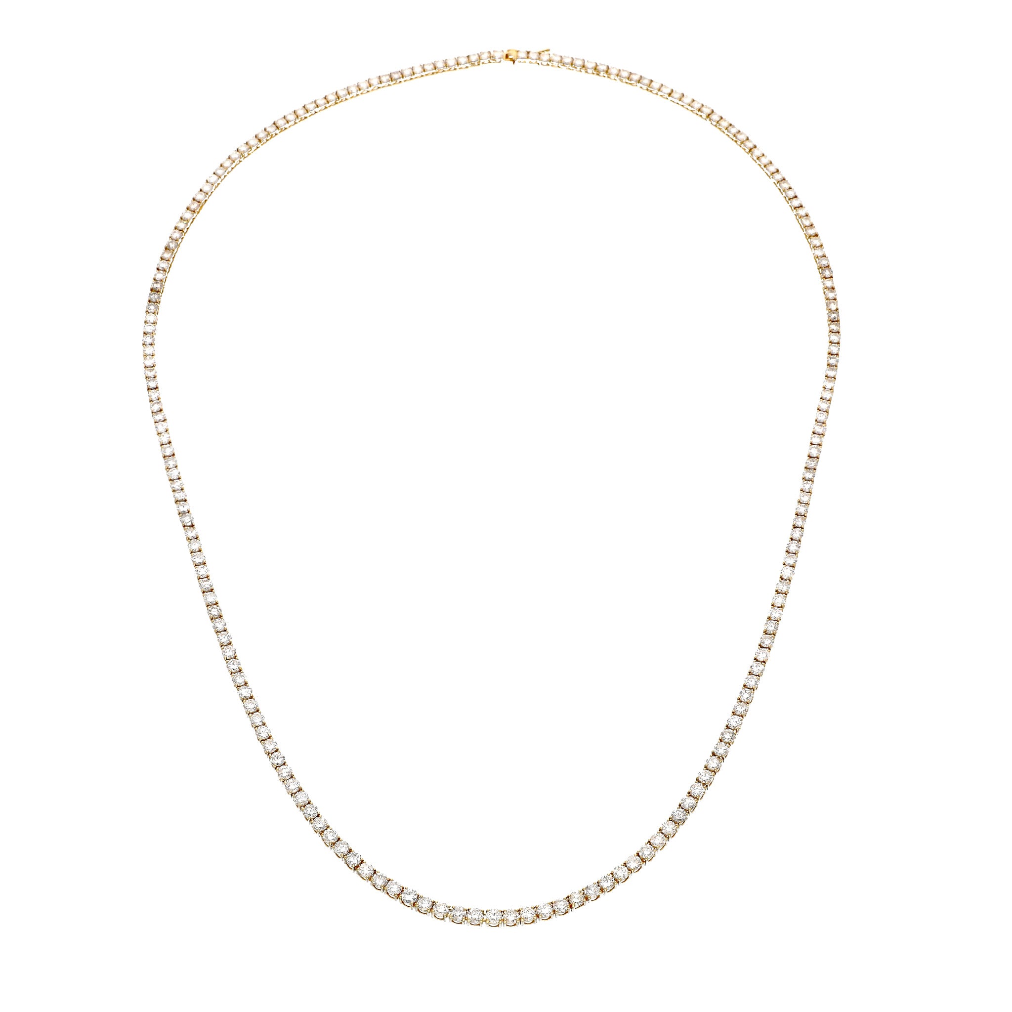 【限定1点】ダイヤモンド K18ネックレス(計10.0カラット/テニス/鑑別書付/4月誕生石)《25C80124》