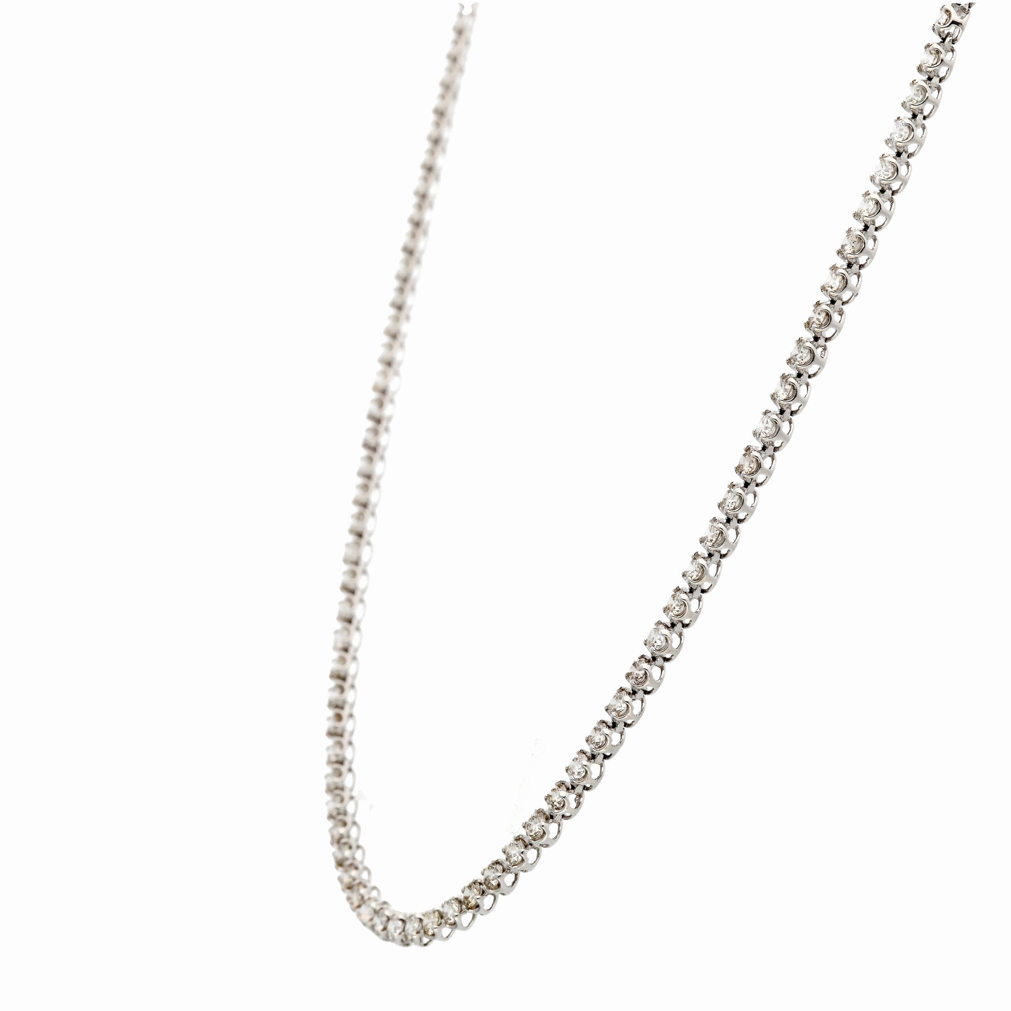 【限定1点】ダイヤモンド プラチナネックレス(計10.0カラット/テニス/鑑別書付/4月誕生石)《25C80125》