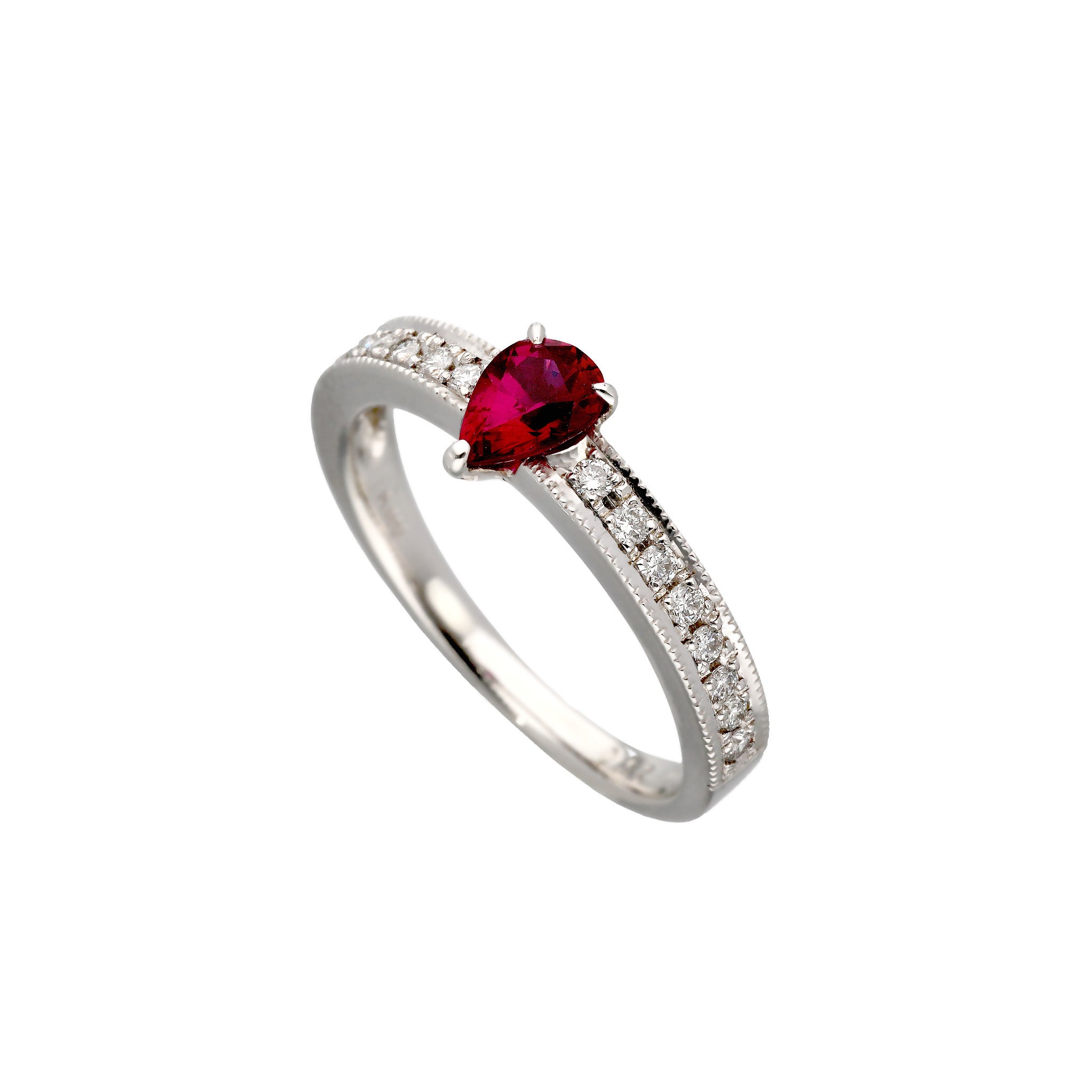 【限定1点】ルビー/ダイヤモンド プラチナリング(ノーヒート/非加熱/ピジョンブラッド/7月誕生石/鑑別書付)《25C80129》