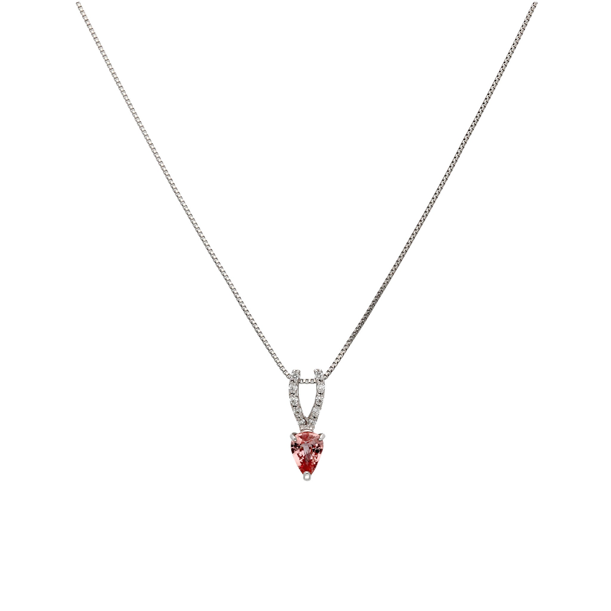 【限定1点】パパラチアサファイア/ダイヤモンド プラチナネックレス(9月誕生石/鑑別書付)《25C80133》