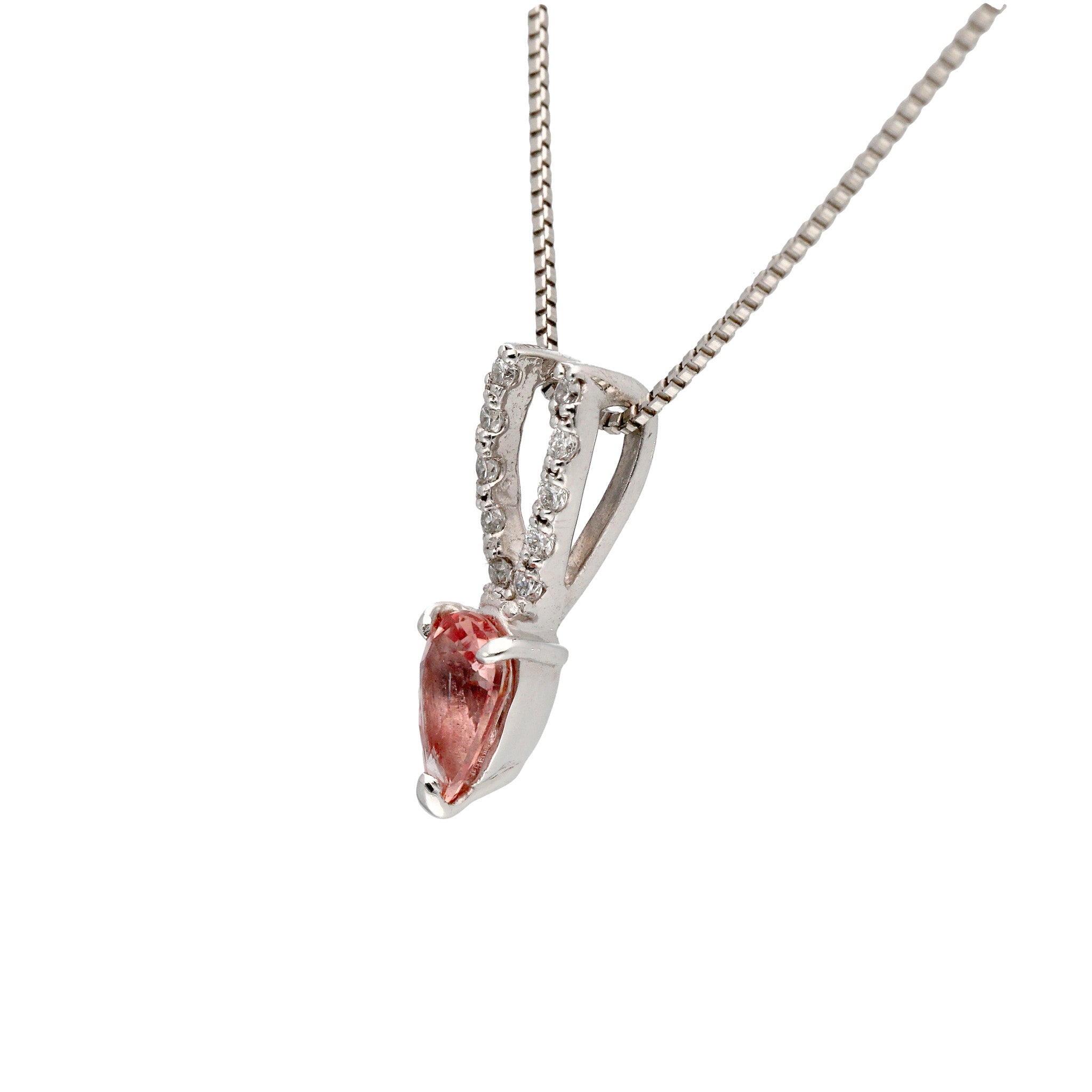 【限定1点】パパラチアサファイア/ダイヤモンド プラチナネックレス(9月誕生石/鑑別書付)《25C80133》