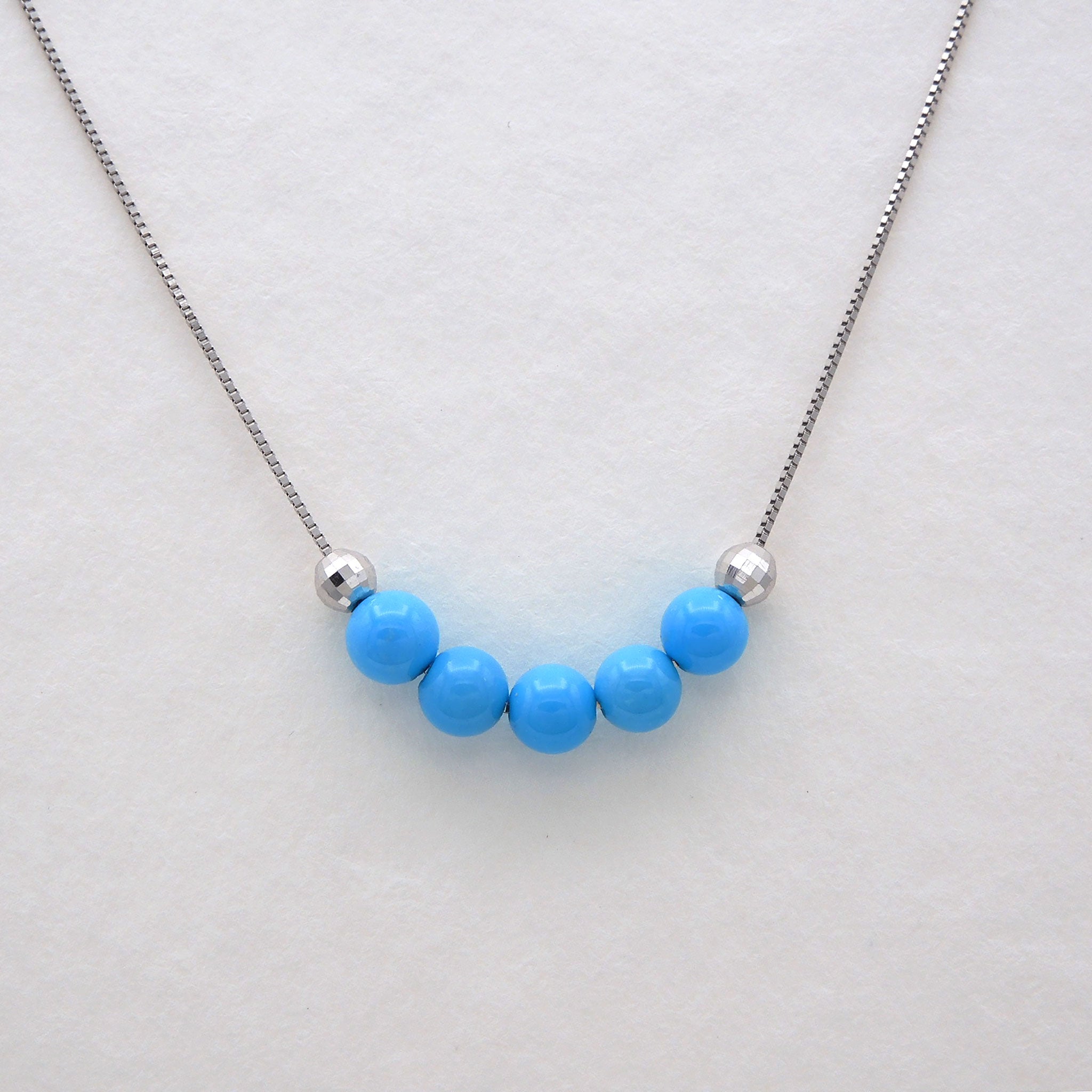 トルコ石/ターコイズ プラチナネックレス(12月誕生石)《25H00203》