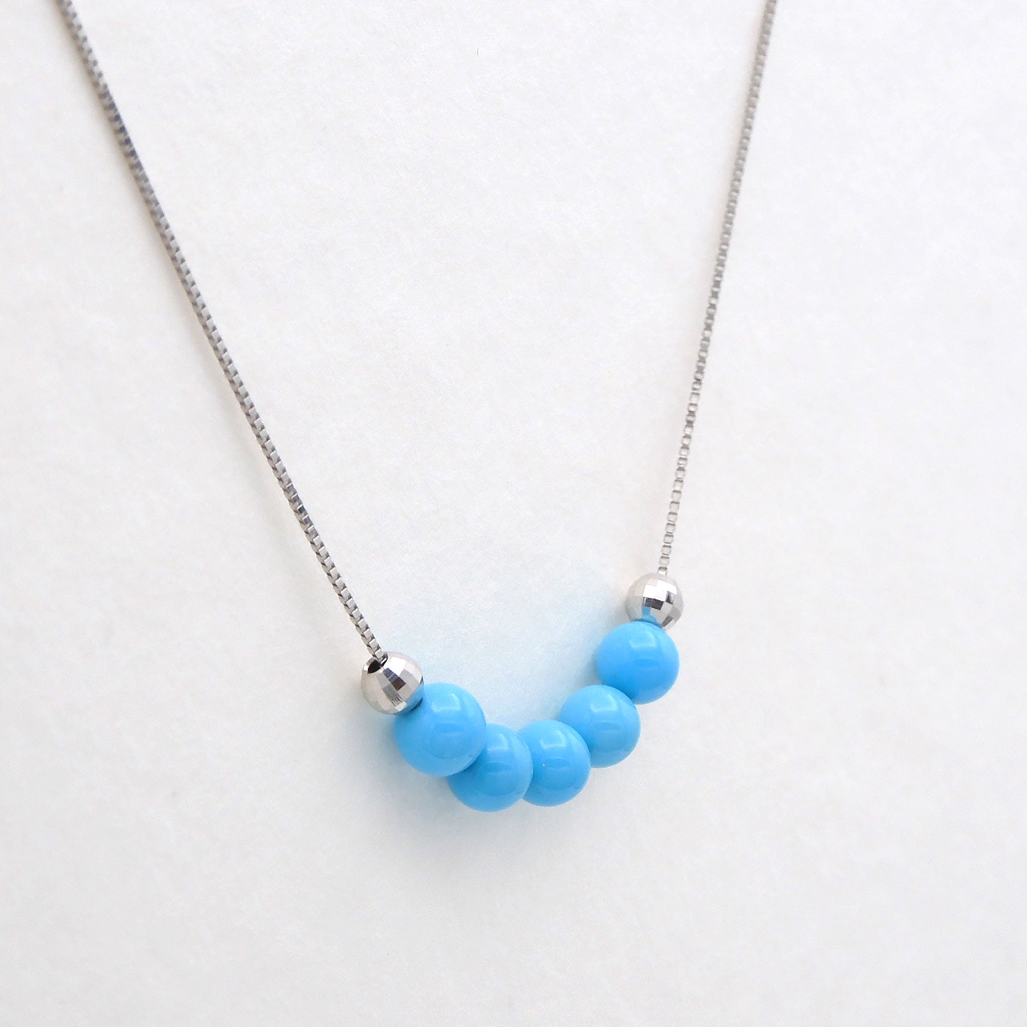 トルコ石/ターコイズ プラチナネックレス(12月誕生石)《25H00203》