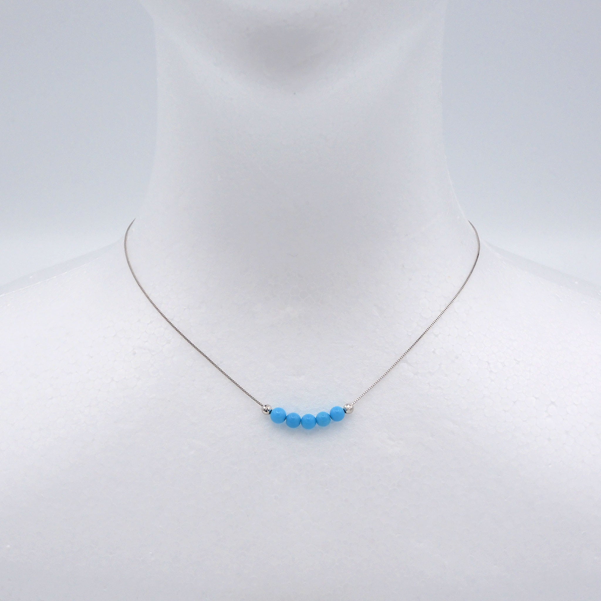 トルコ石/ターコイズ プラチナネックレス(12月誕生石)《25H00203》