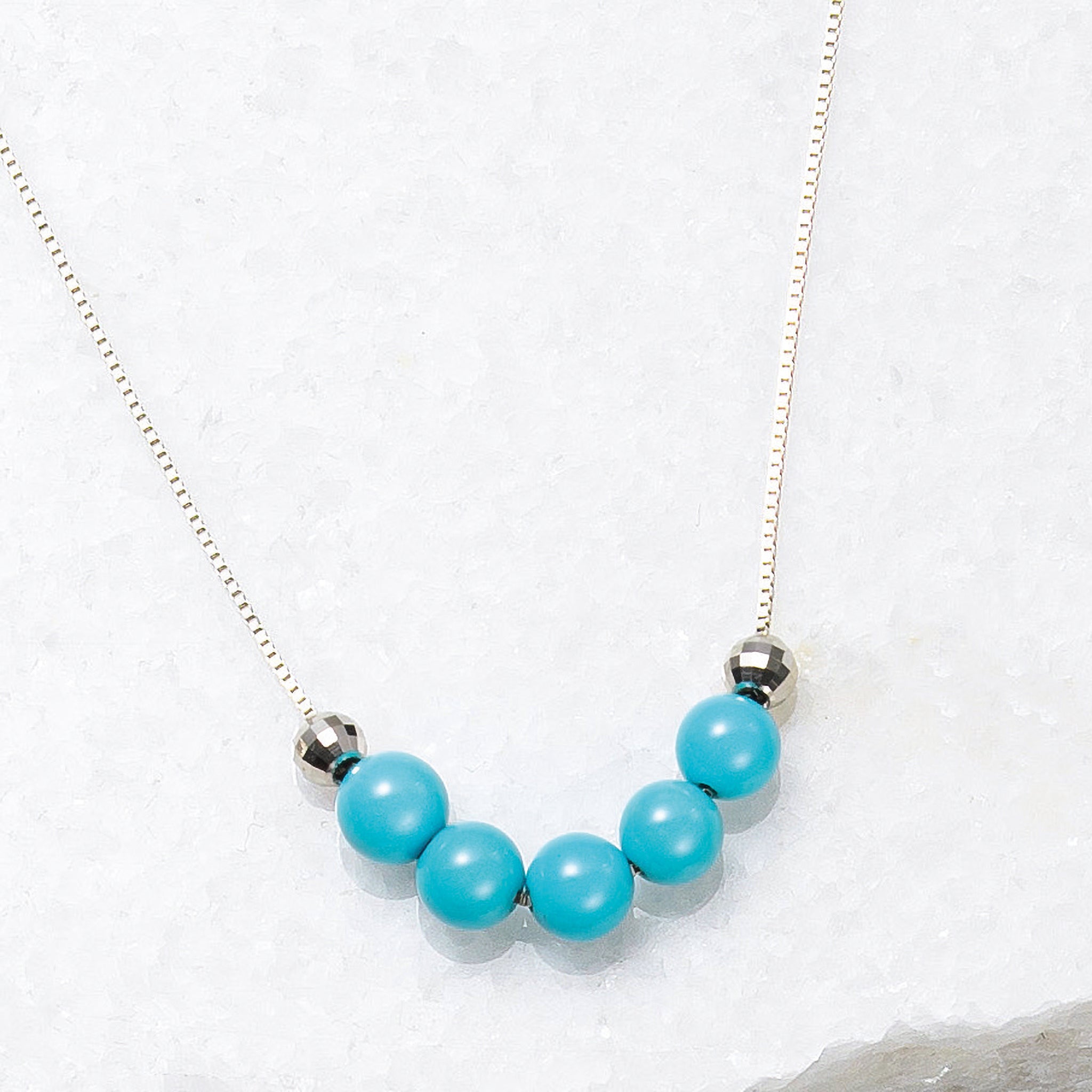 トルコ石/ターコイズ プラチナネックレス(12月誕生石)《25H00203》