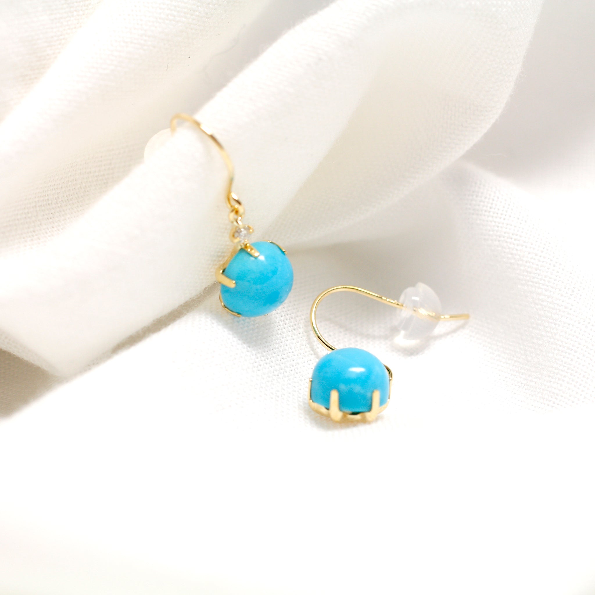 トルコ石/ターコイズ K18ピアス(12月誕生石)《25H00204》