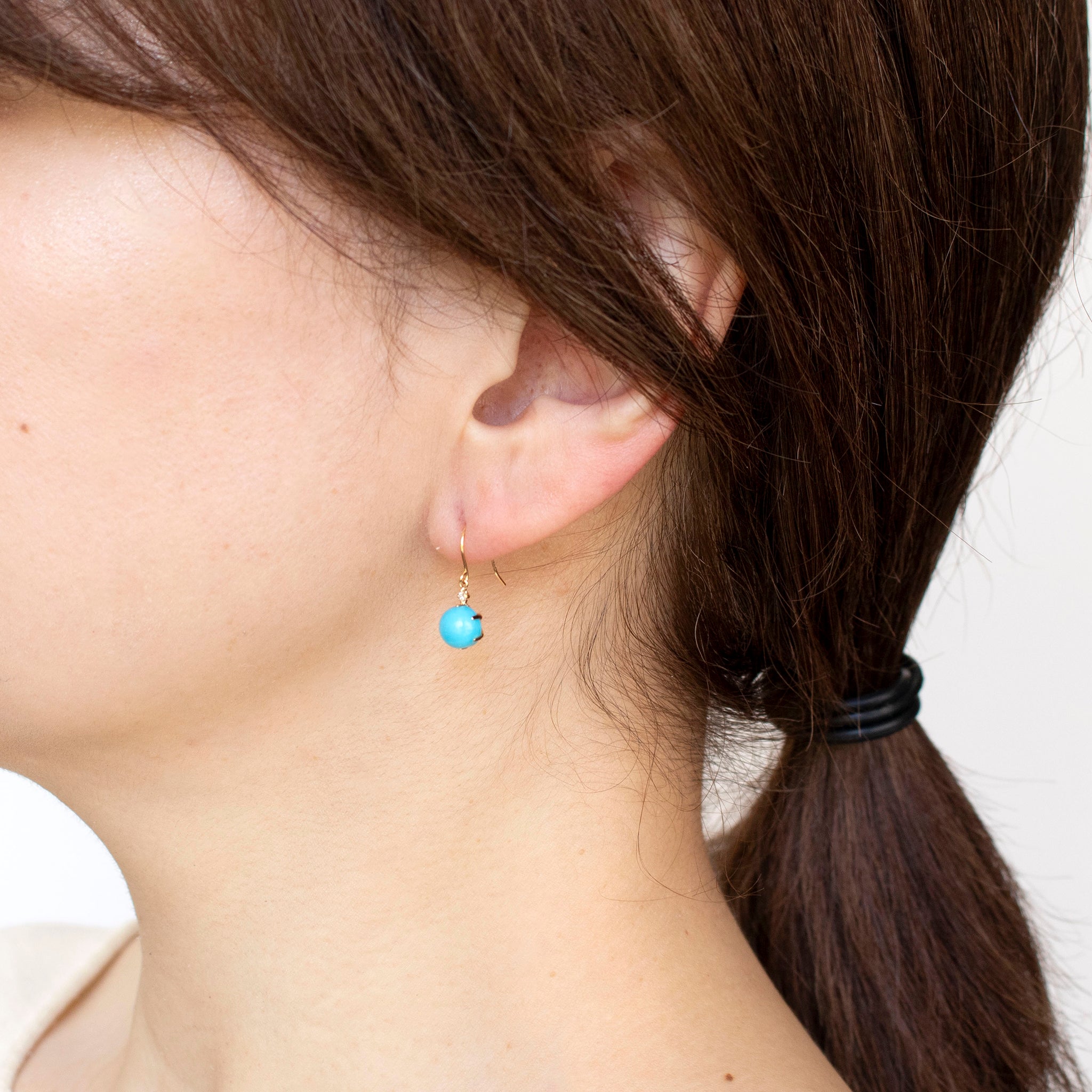 トルコ石/ターコイズ K18ピアス(12月誕生石)《25H00204》