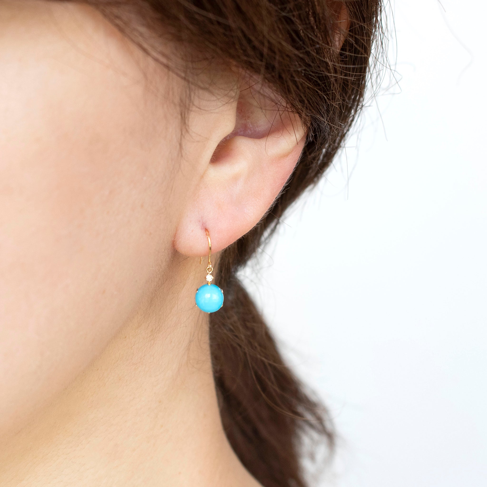 トルコ石/ターコイズ K18ピアス(12月誕生石)《25H00204》