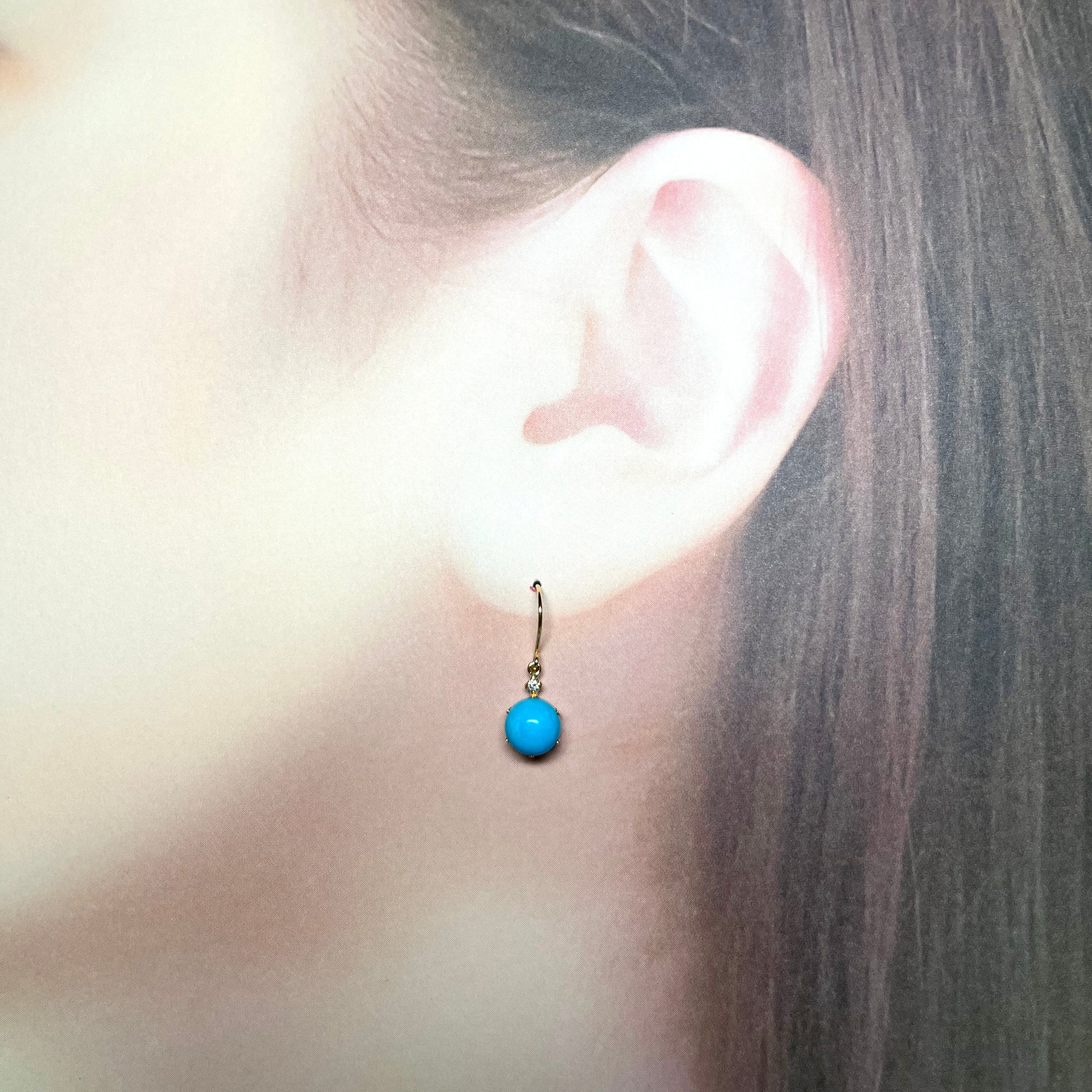 トルコ石/ターコイズ K18ピアス(12月誕生石)《25H00204》