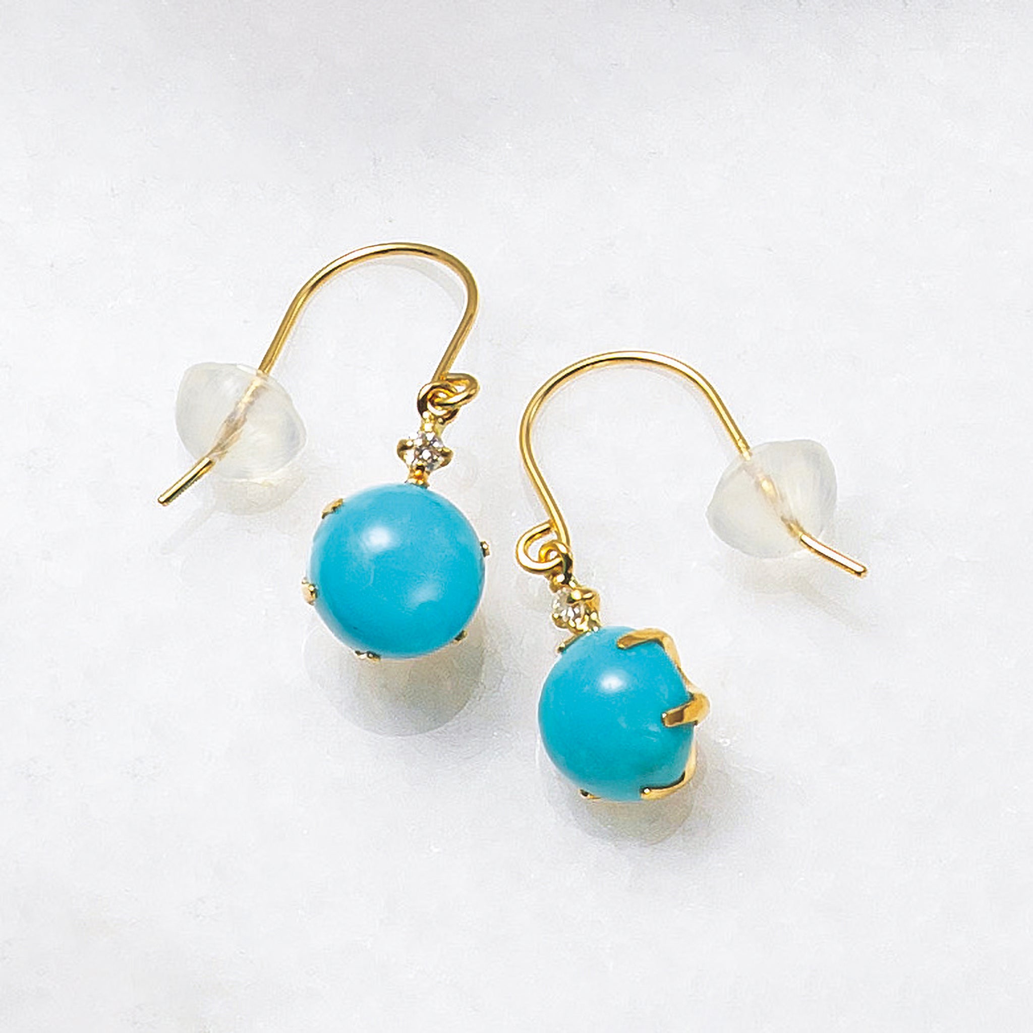 トルコ石/ターコイズ K18ピアス(12月誕生石)《25H00204》