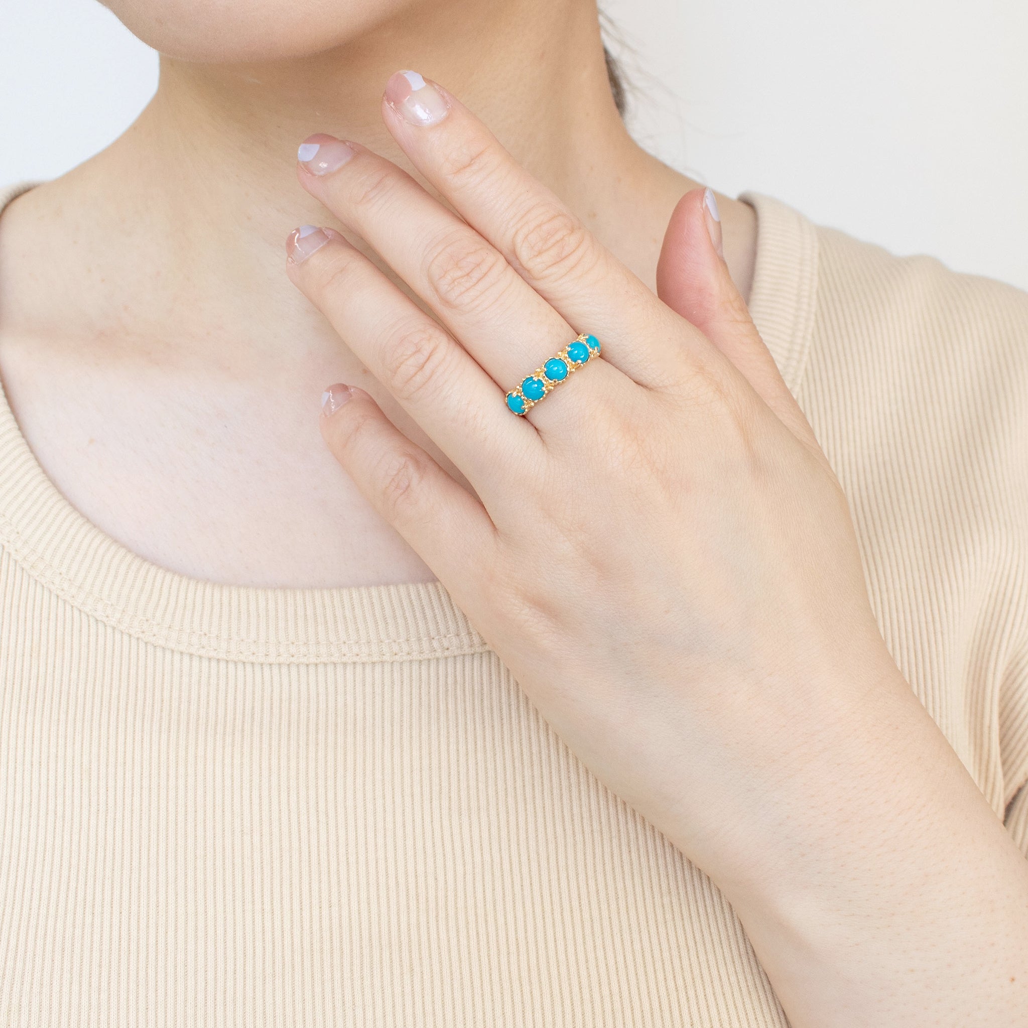 トルコ石/ターコイズ K18リング(12月誕生石)《25H00205》