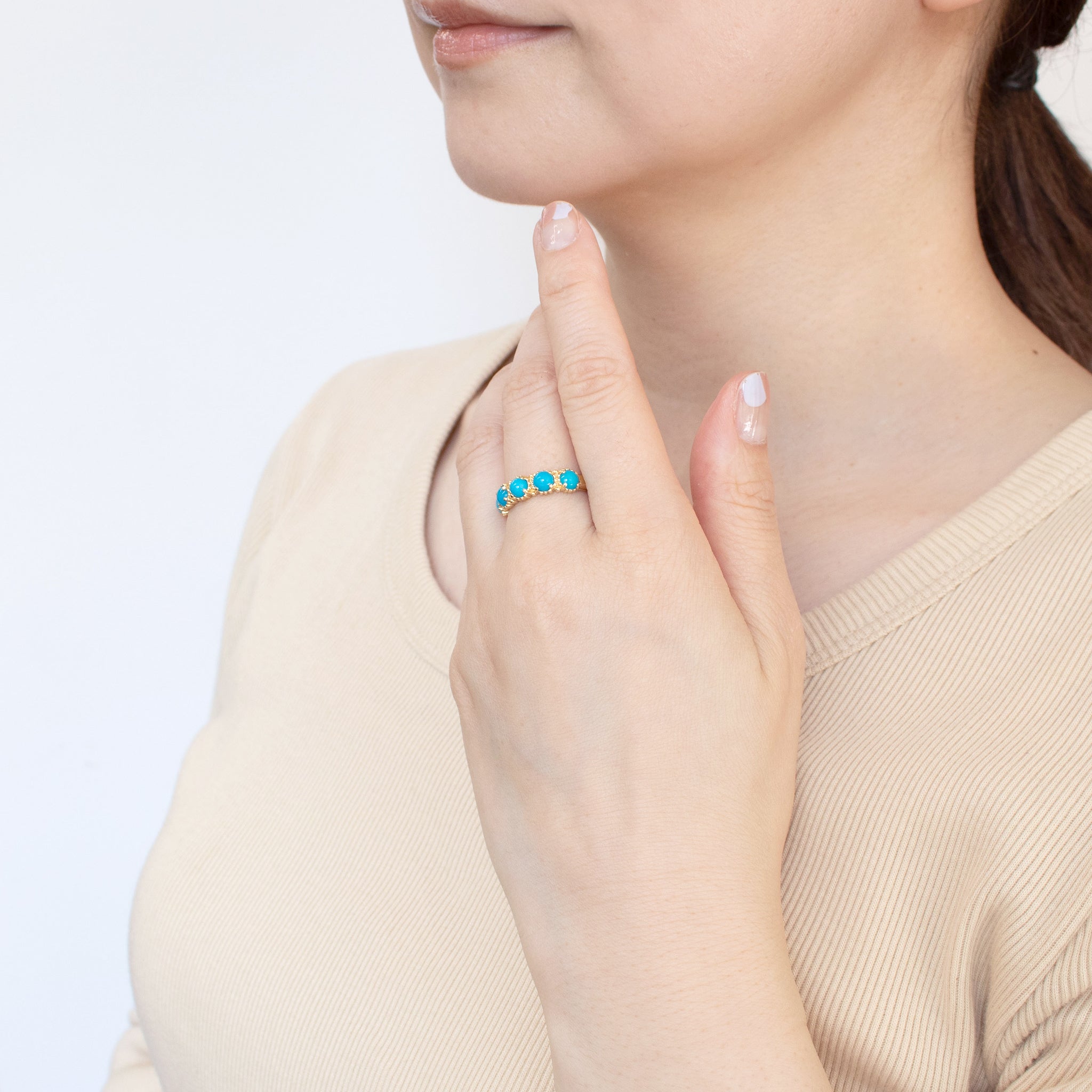 トルコ石/ターコイズ K18リング(12月誕生石)《25H00205》