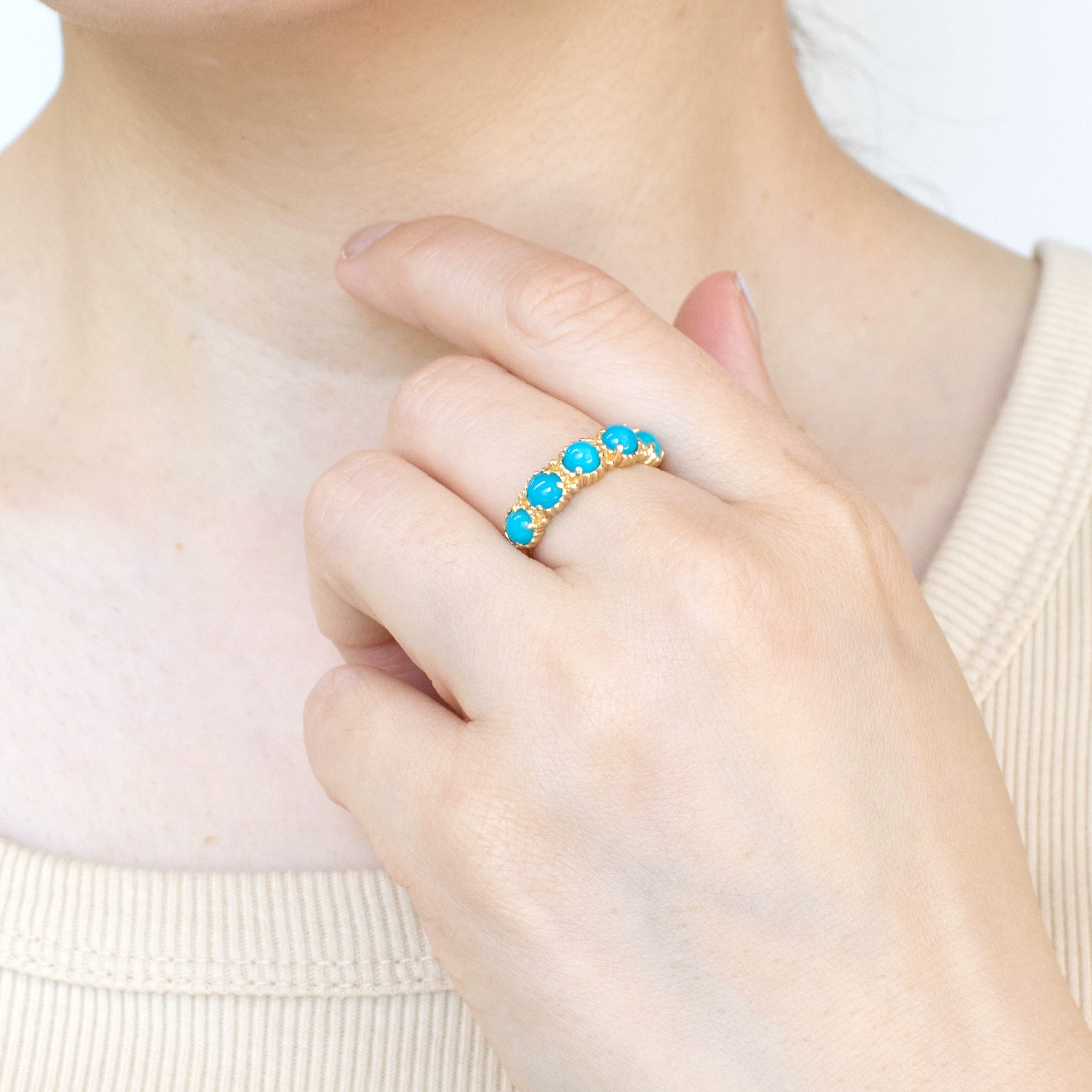 トルコ石/ターコイズ K18リング(12月誕生石)《25H00205》