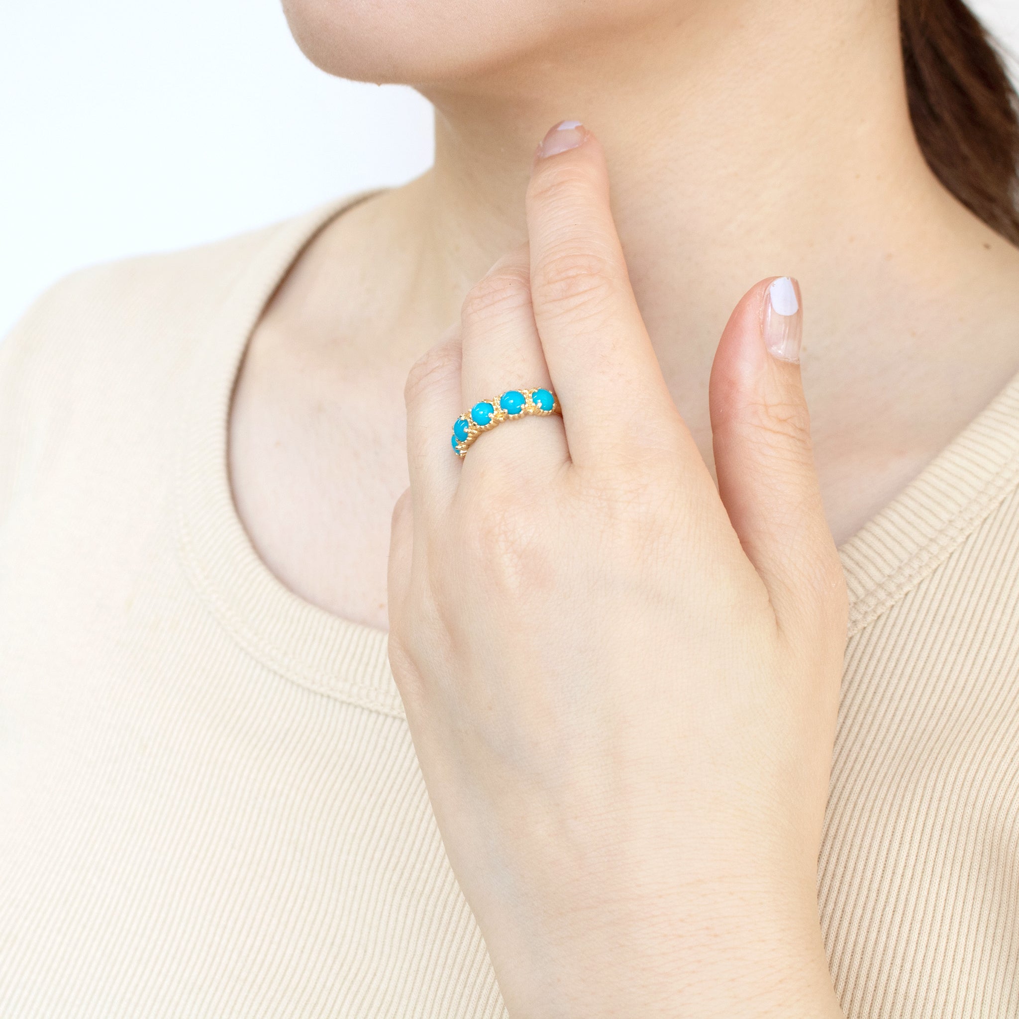 トルコ石/ターコイズ K18リング(12月誕生石)《25H00205》