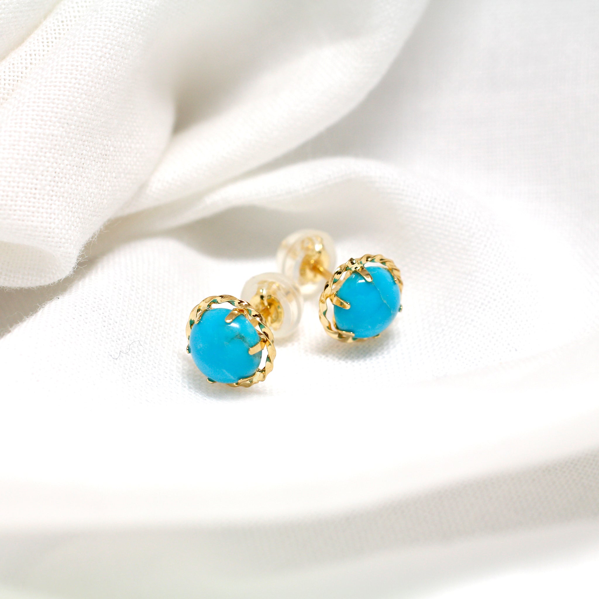 トルコ石/ターコイズ K18ピアス(12月誕生石)《25H00206》