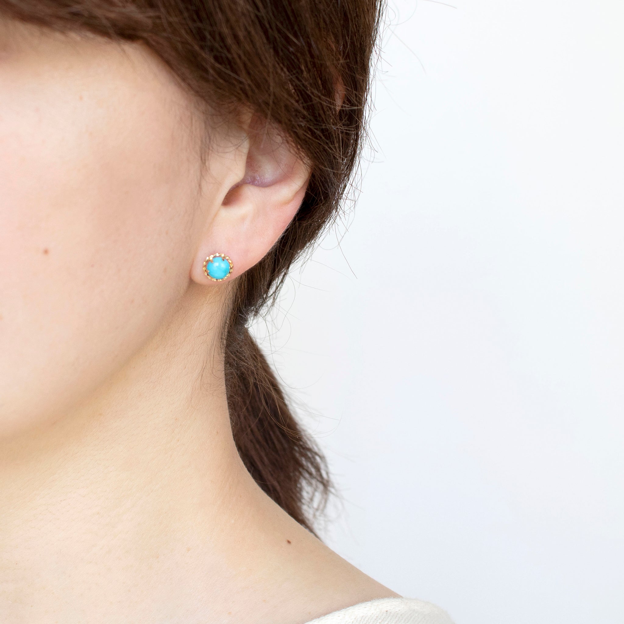トルコ石/ターコイズ K18ピアス(12月誕生石)《25H00206》